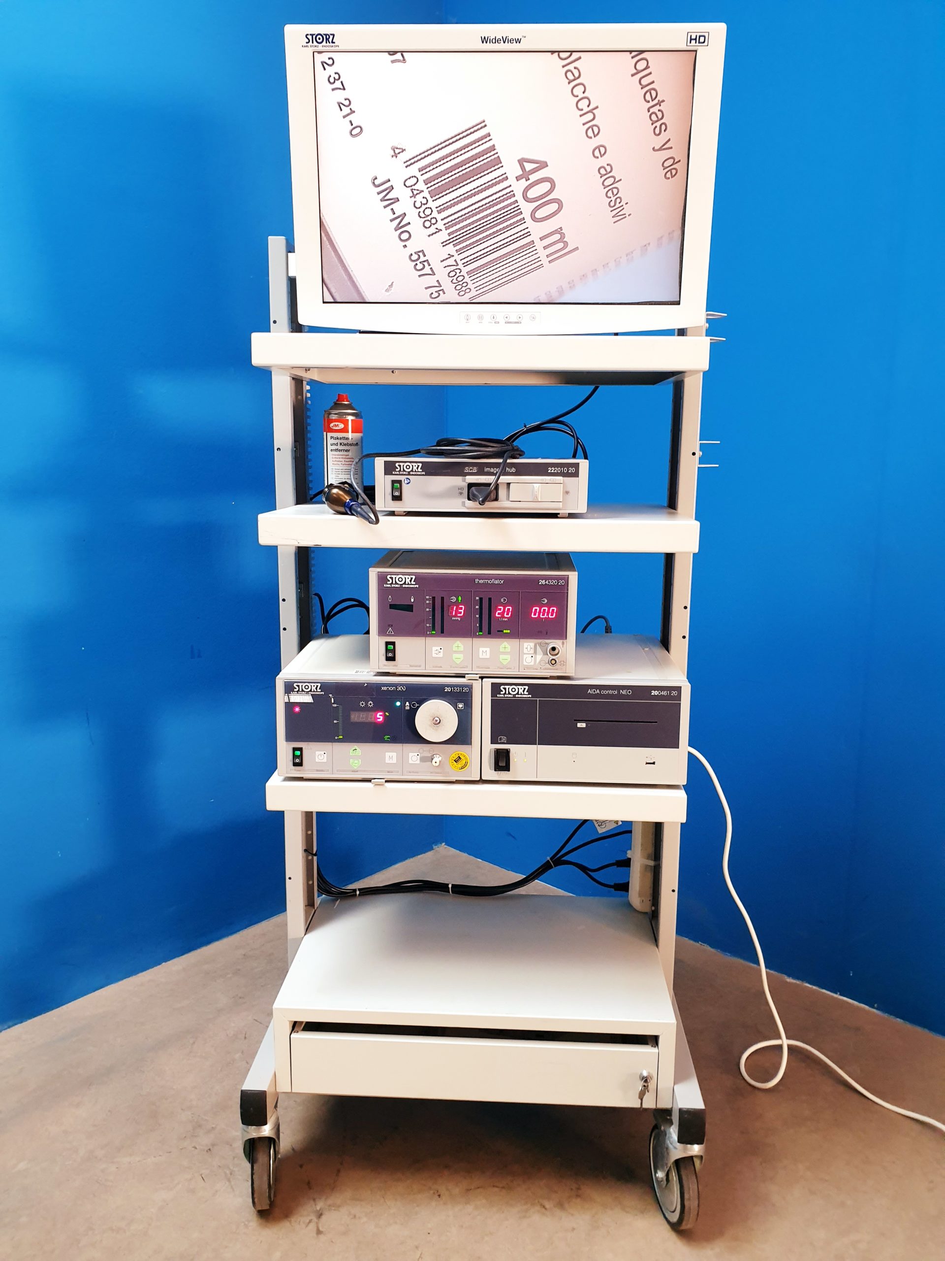 karl Storz Laparaskopie Turm / Image 1 hub 222010 20 + H3-Z Kamerakopf, 201330 20 Xenon 300, 264320 20 Thermoflator , 200461 20 Aida Control, ….