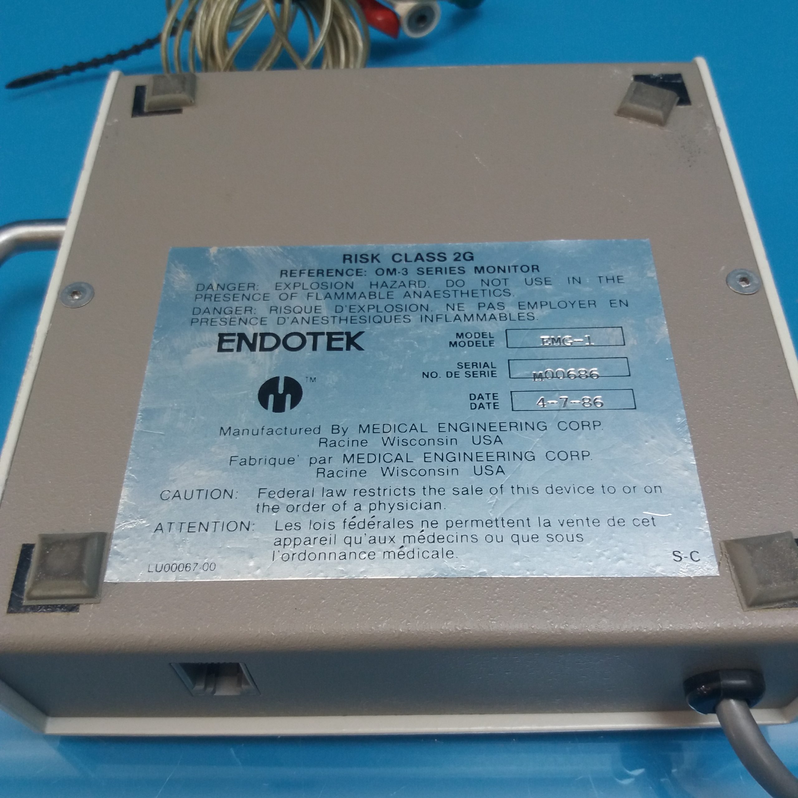 Medical Engineering Corp Endotek OM-3MAX Digital Urodata Monitor