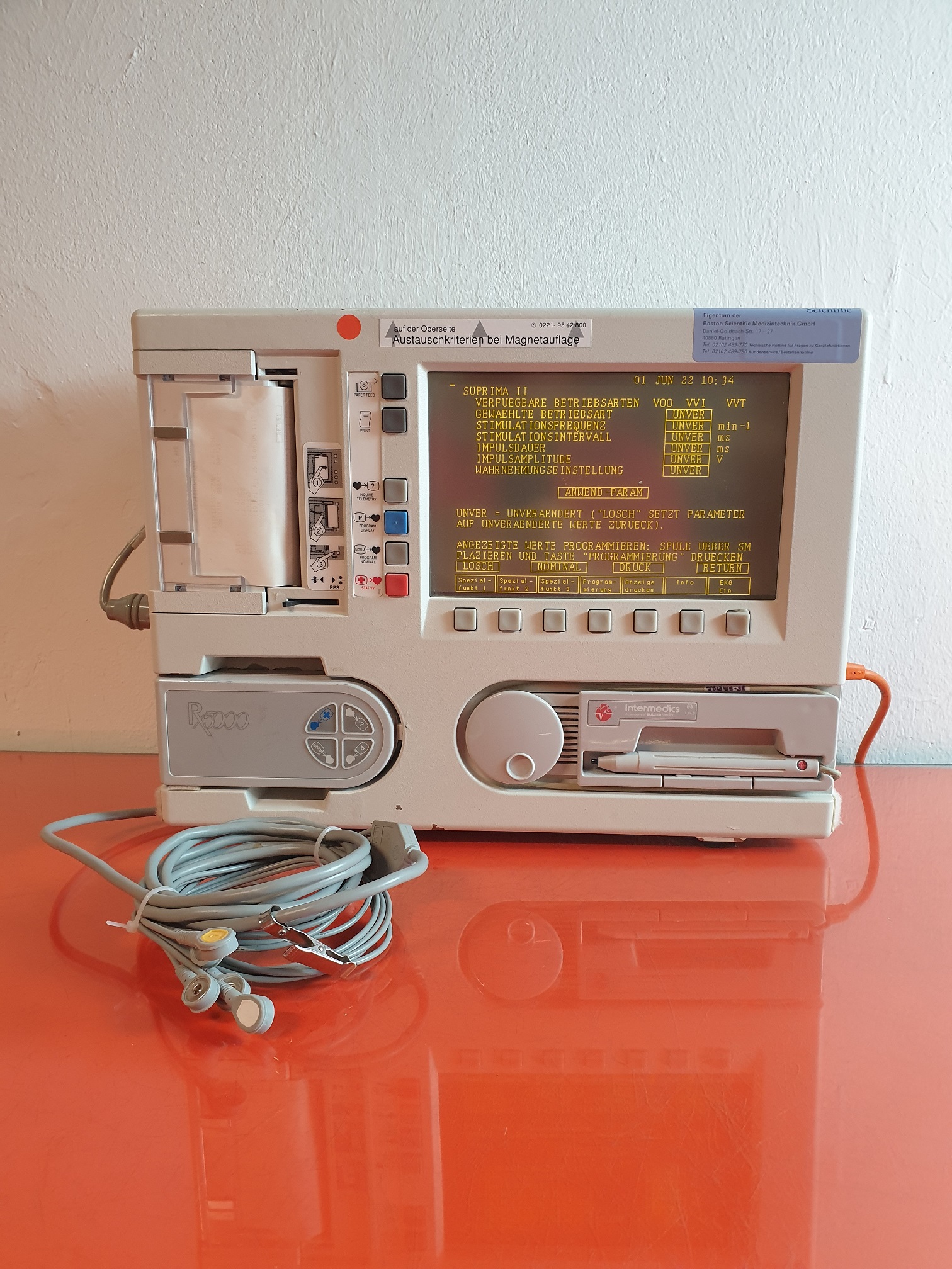 Sulzer Medica Intermedics RX5000 Graphics Programmer Pacemaker Analyzer With Cable