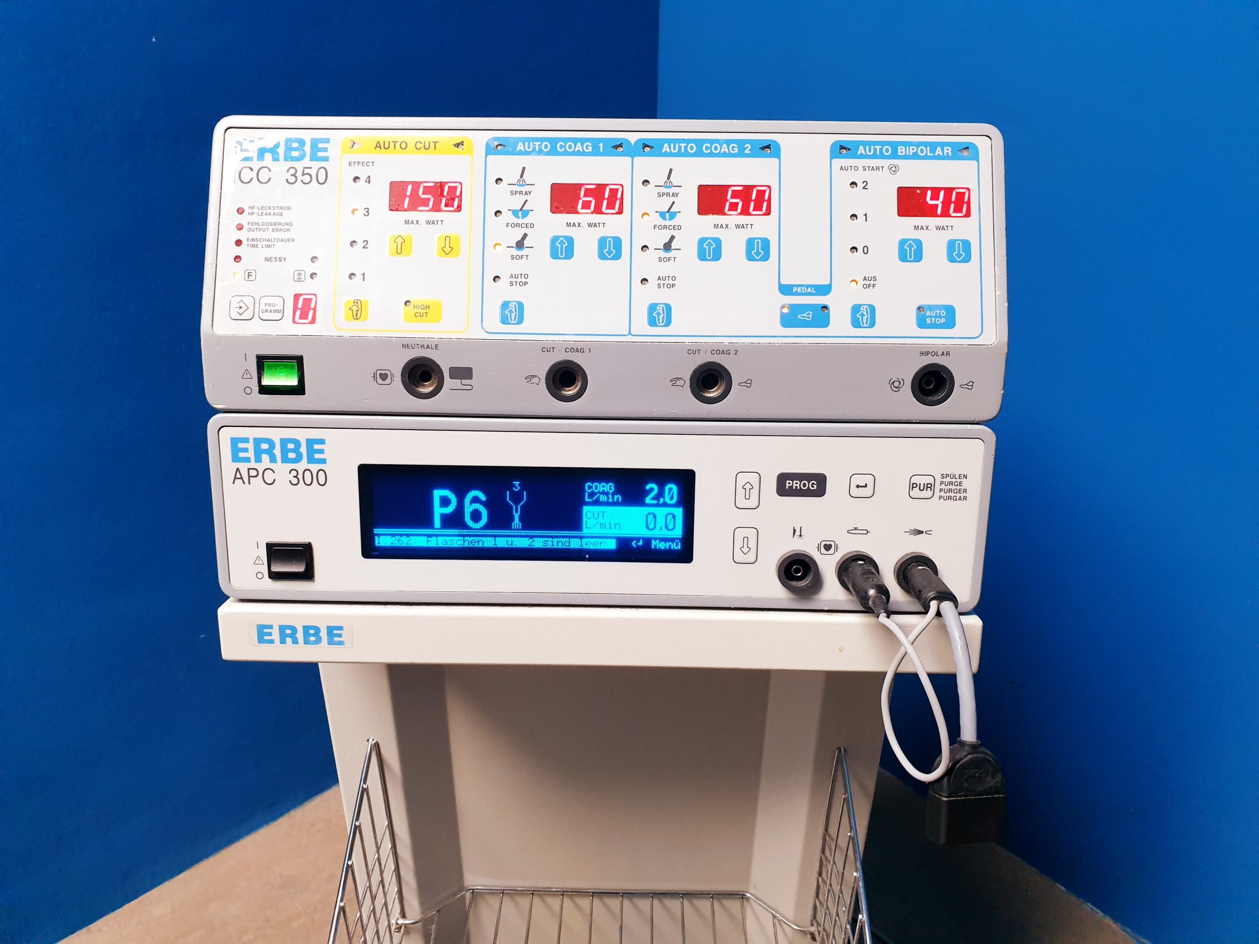 Erbe ICC 350 HF Chirugiegerät mit Erbe APC 300 Argon Beamer HF surgery