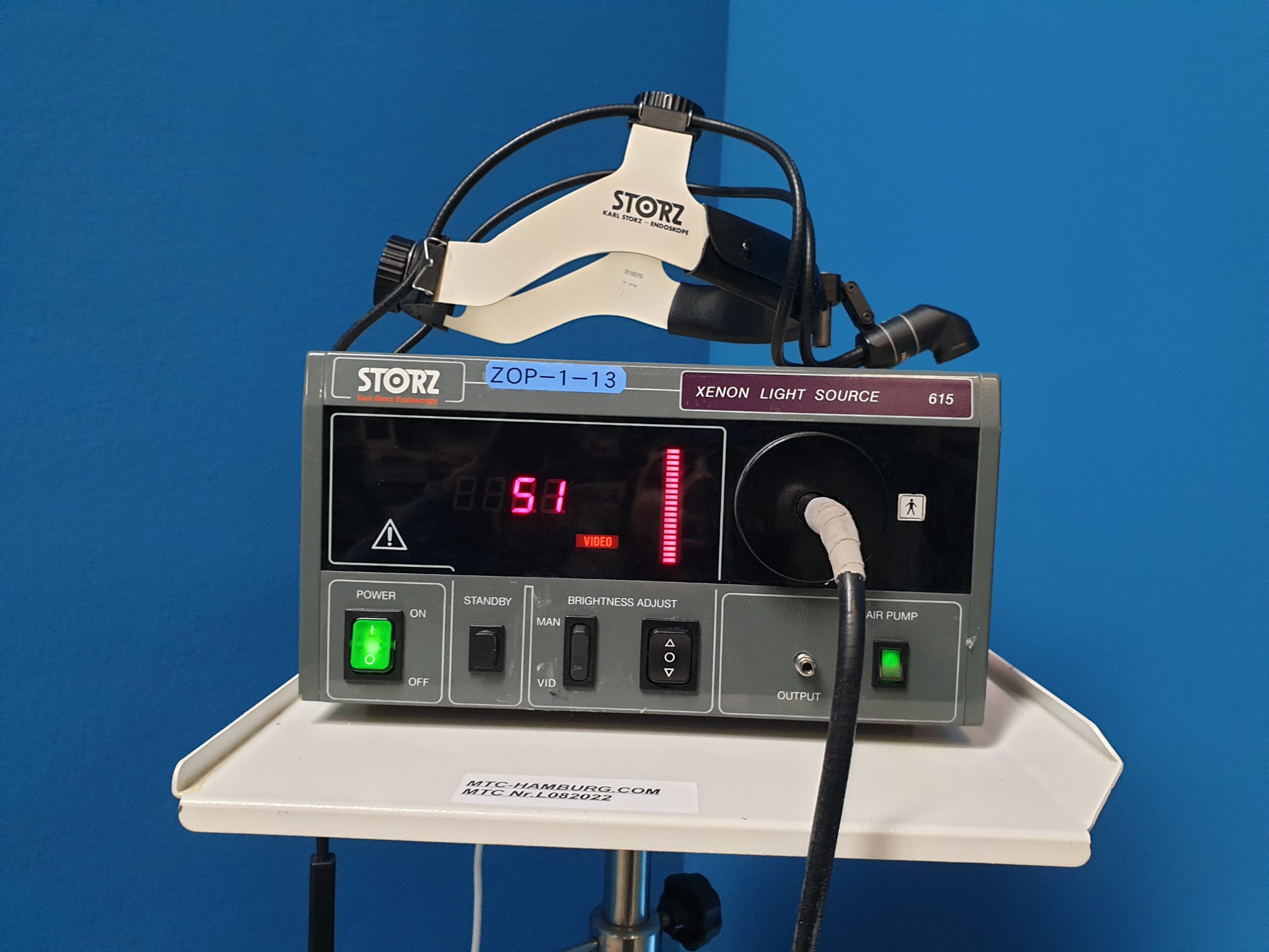 Karl Storz xenon light Source 615 + 310070 Haube + 495NY Lichtleiter + 310063 Kopfleuchte KS60 MIT 310065 Griff sterilisierbar
