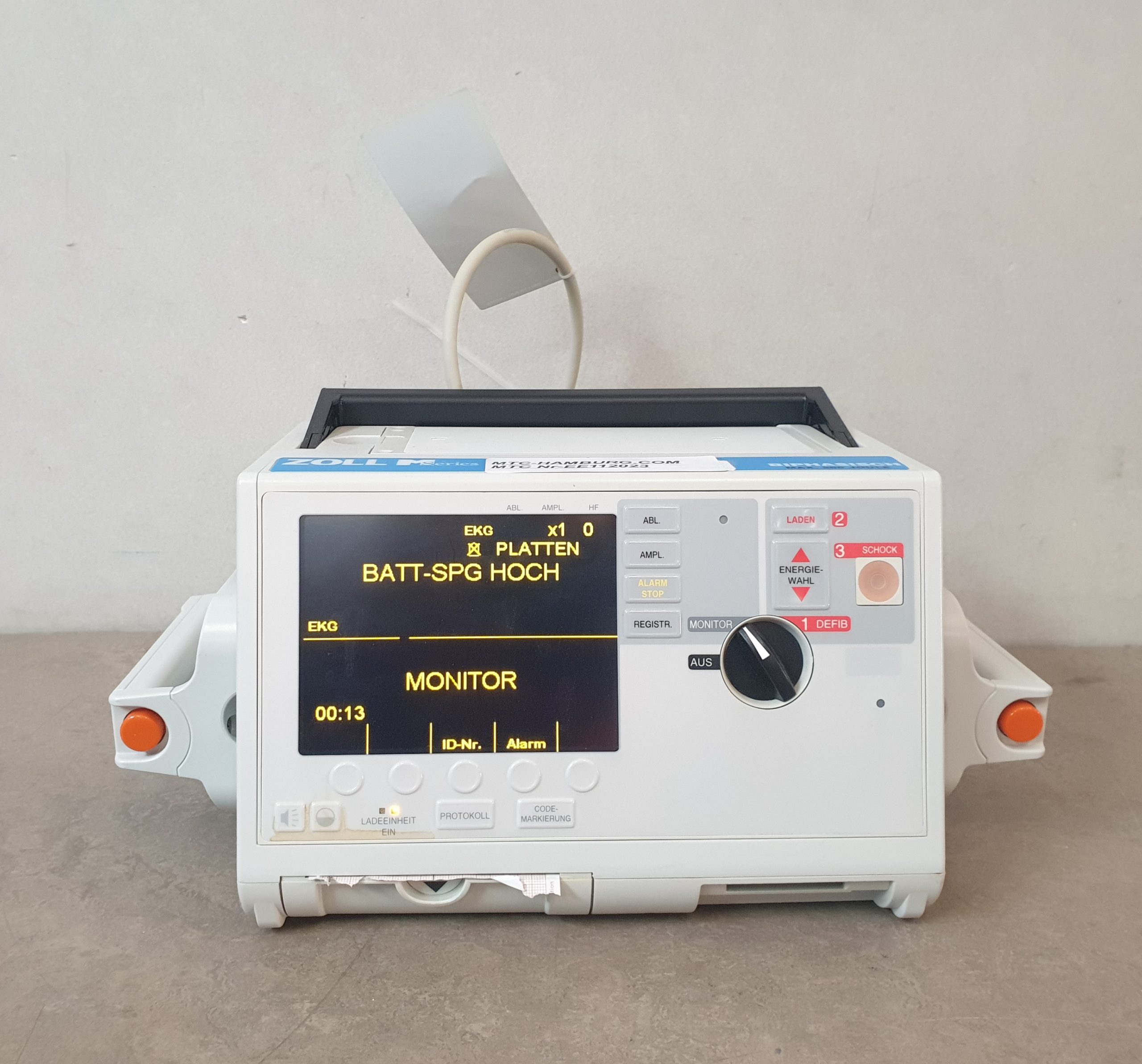 ZOLL M-Series biphasischer Defibrillator, inkl. Pacemaker, EKG, Drucker, Analyse, Akku