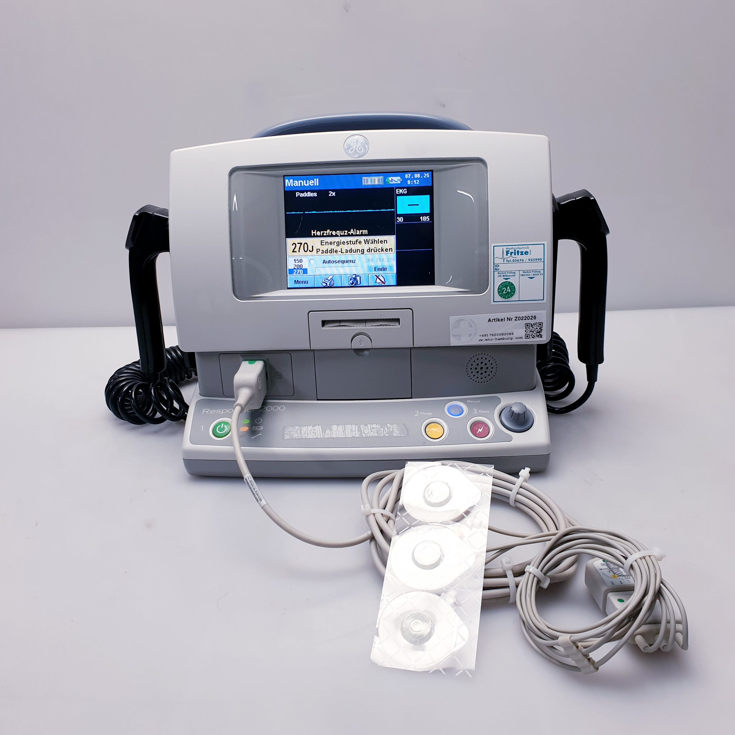 GE Responder 2000, 2025653-008 Defibrillator