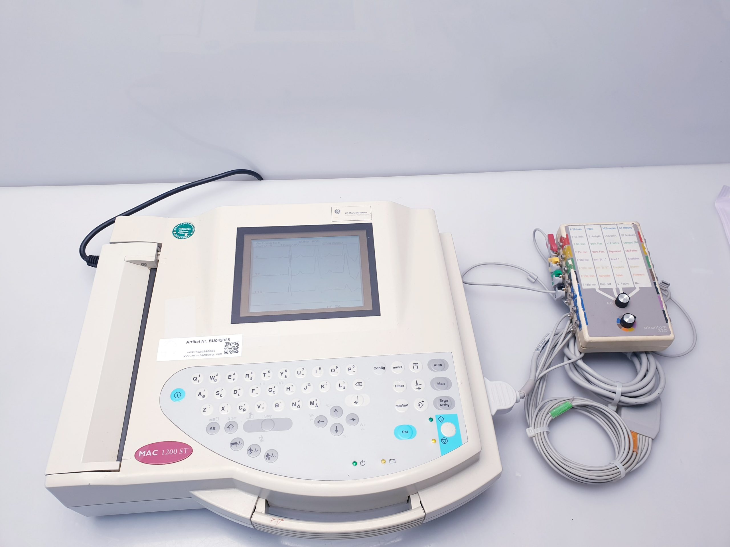 GE MAC 1200ST 1200 ST EKG Gerät + Ableitungskabel