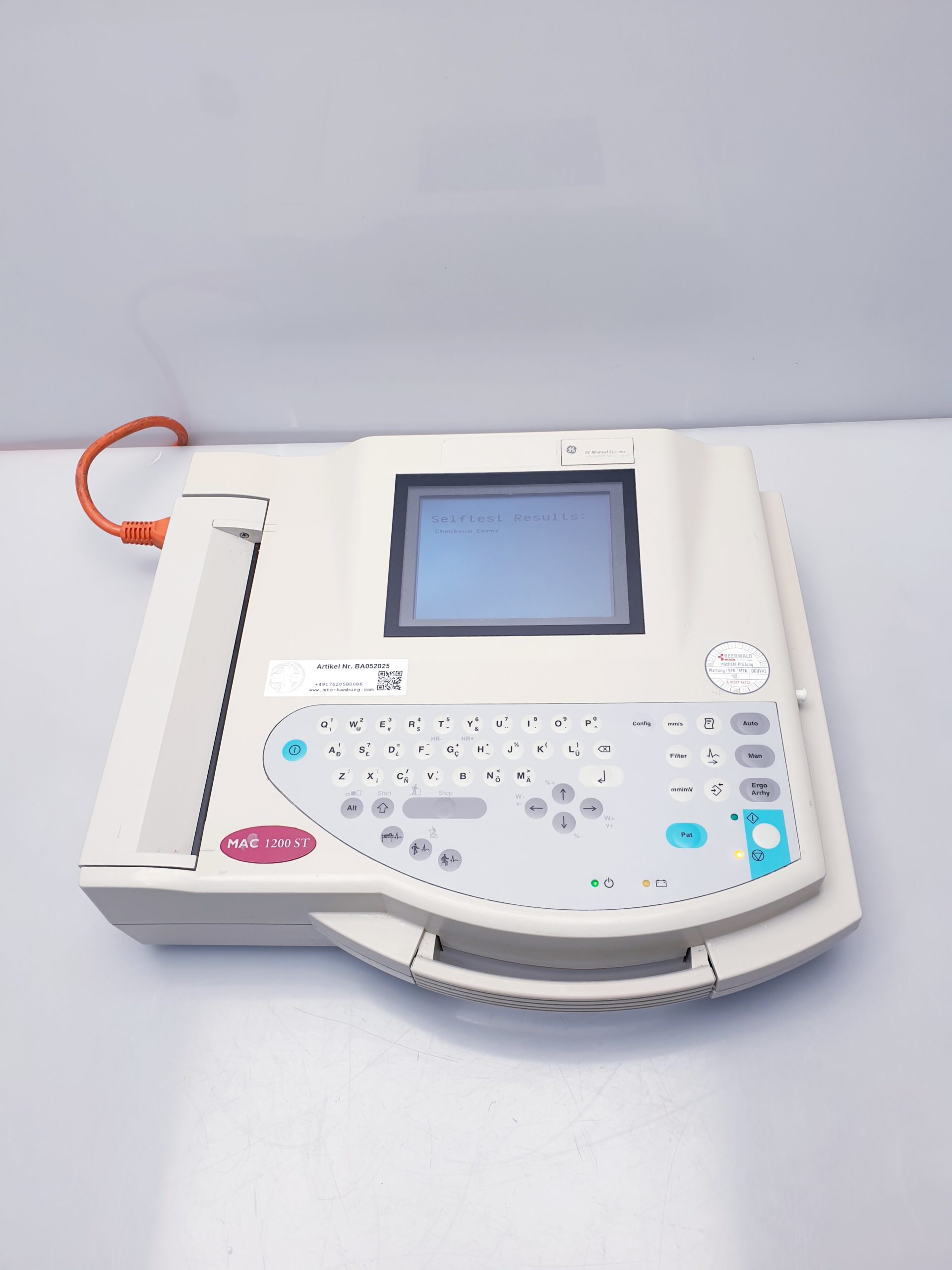 GE MAC 1200 ST EKG ungeprüft