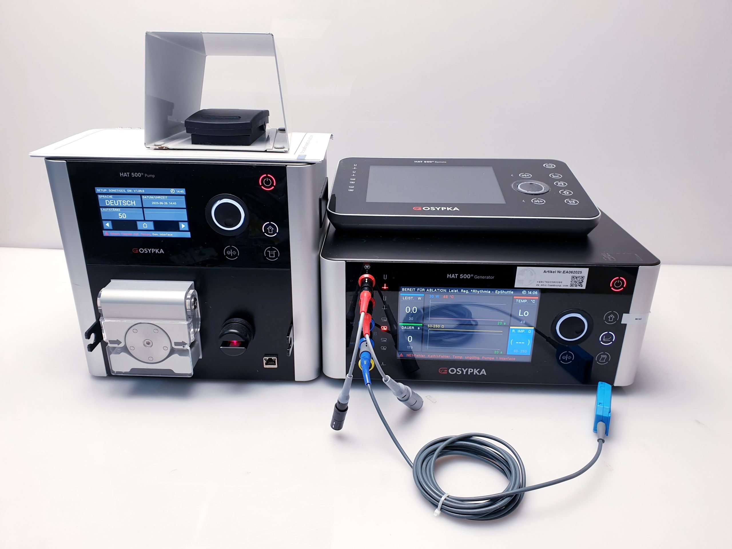Osypka HAT500 Generator + HAT 500 Pumpe + Remote RF ablation generator