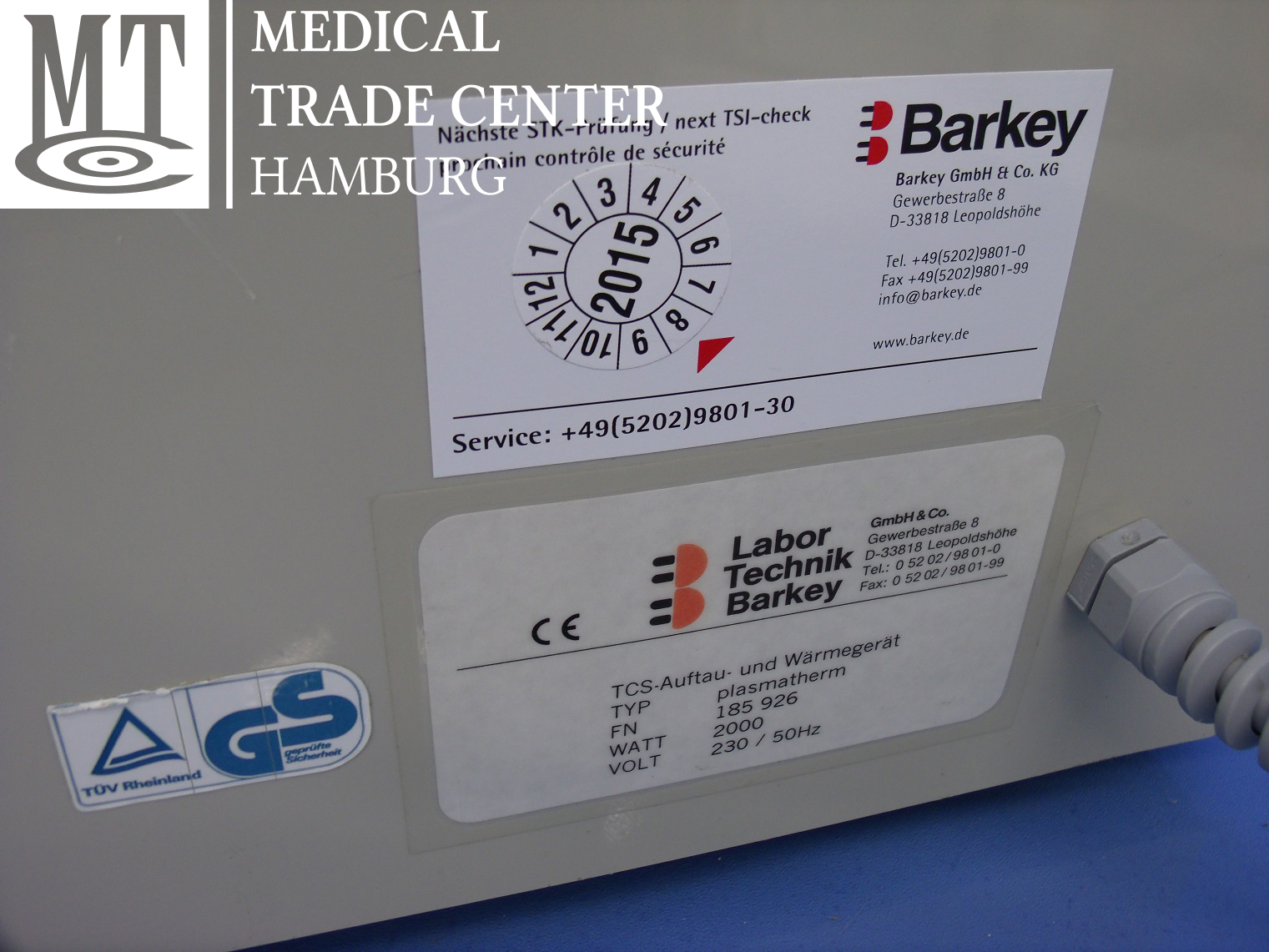Barkey Plasmatherm Euro 2000 TCS Auftau- und Wärmegerät