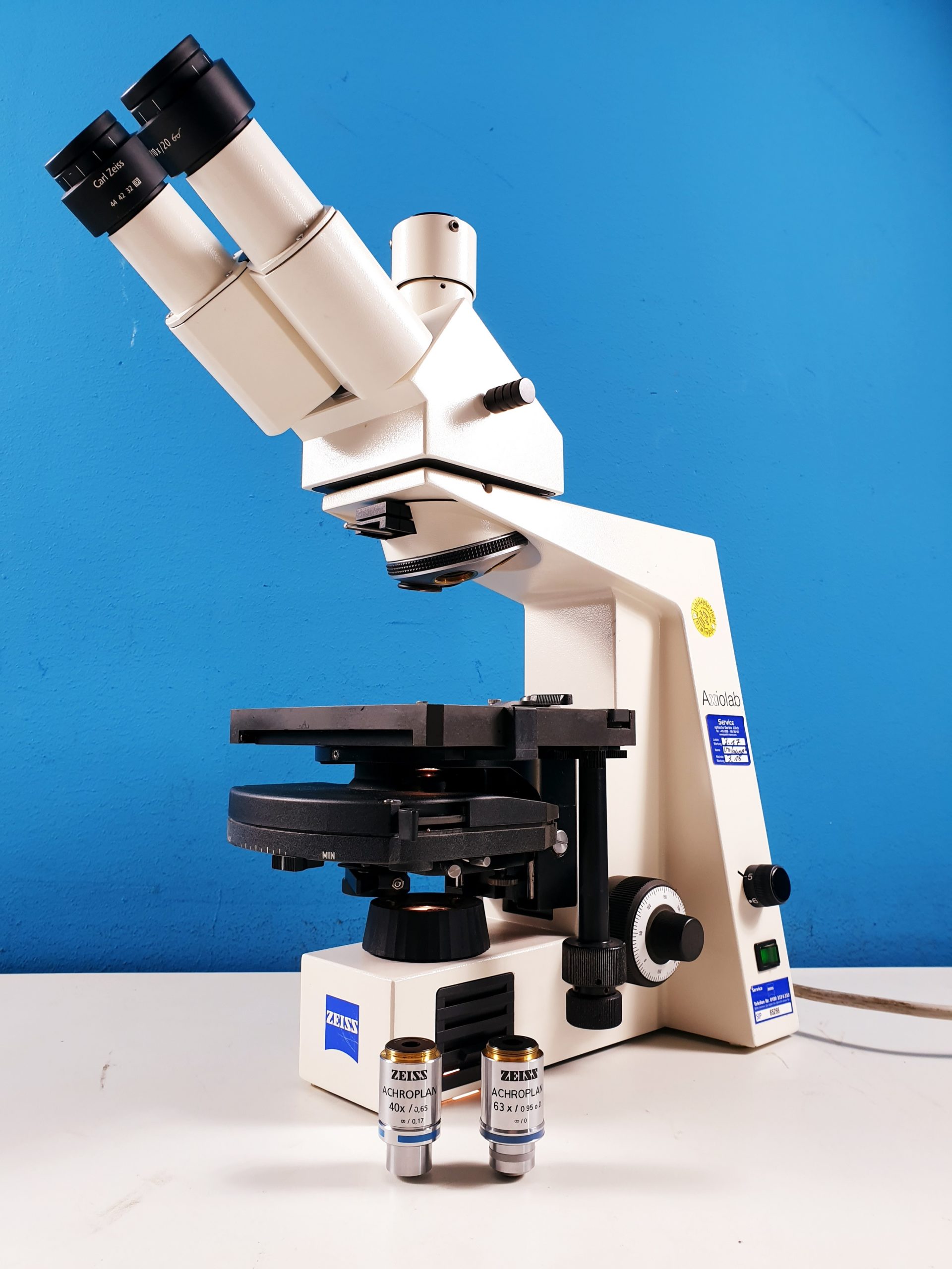 Zeiss Axiolab re 450905 Mikroskop 44 42 32 10 x Achroplan 40x + Achroplan 63x