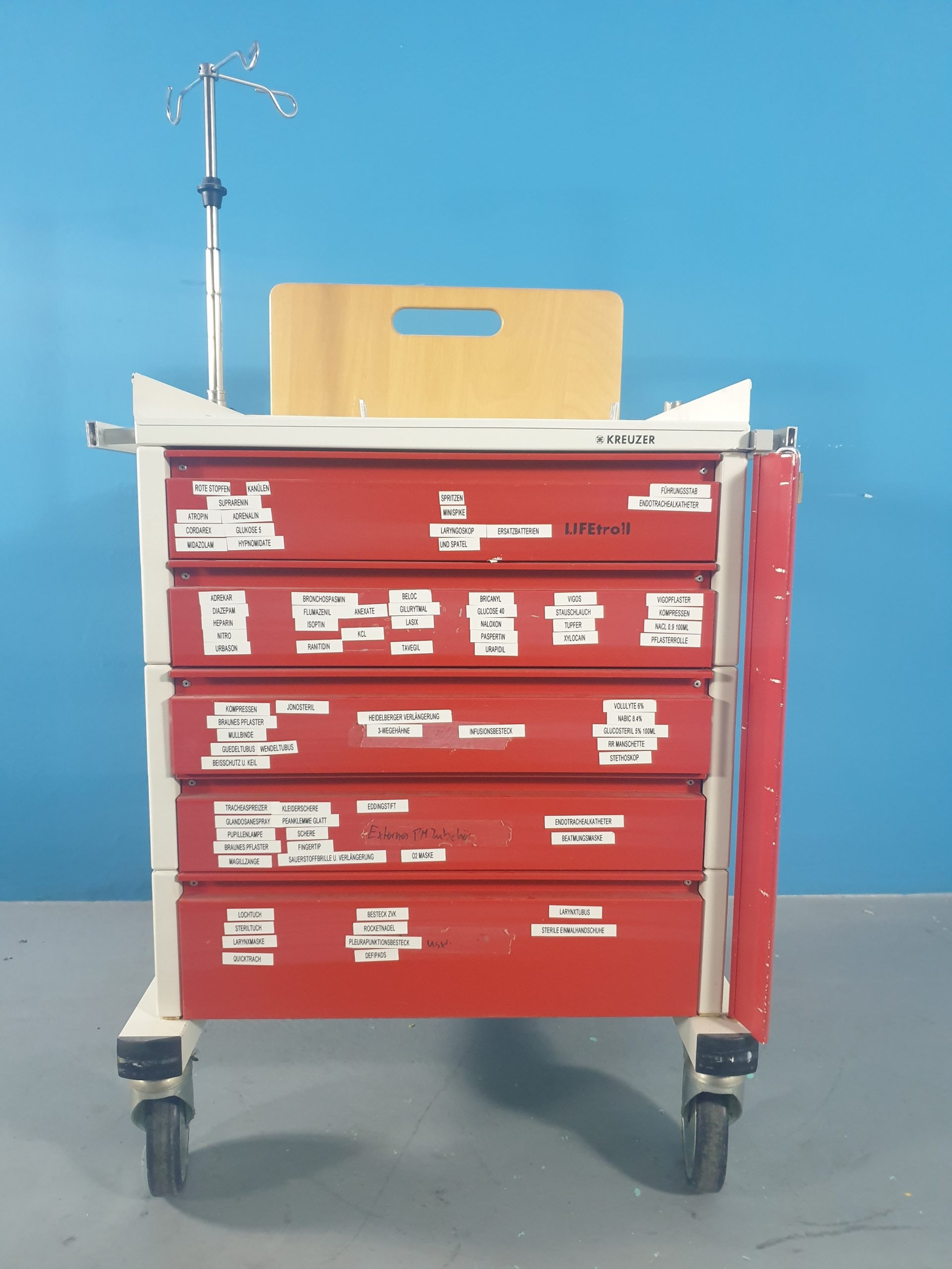 KREUZER Lifetroll Arztschrank Verbandsmittelwagen Medizinschrank – rollbar