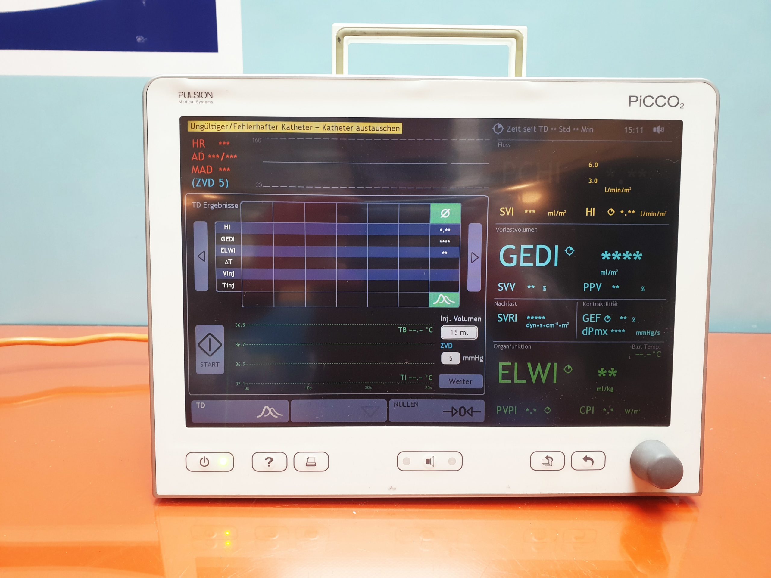 Pulsion Picco2 Picco 2 Patientenmonitor // Überwachungsmonitor SW: V3.1.0.8 A