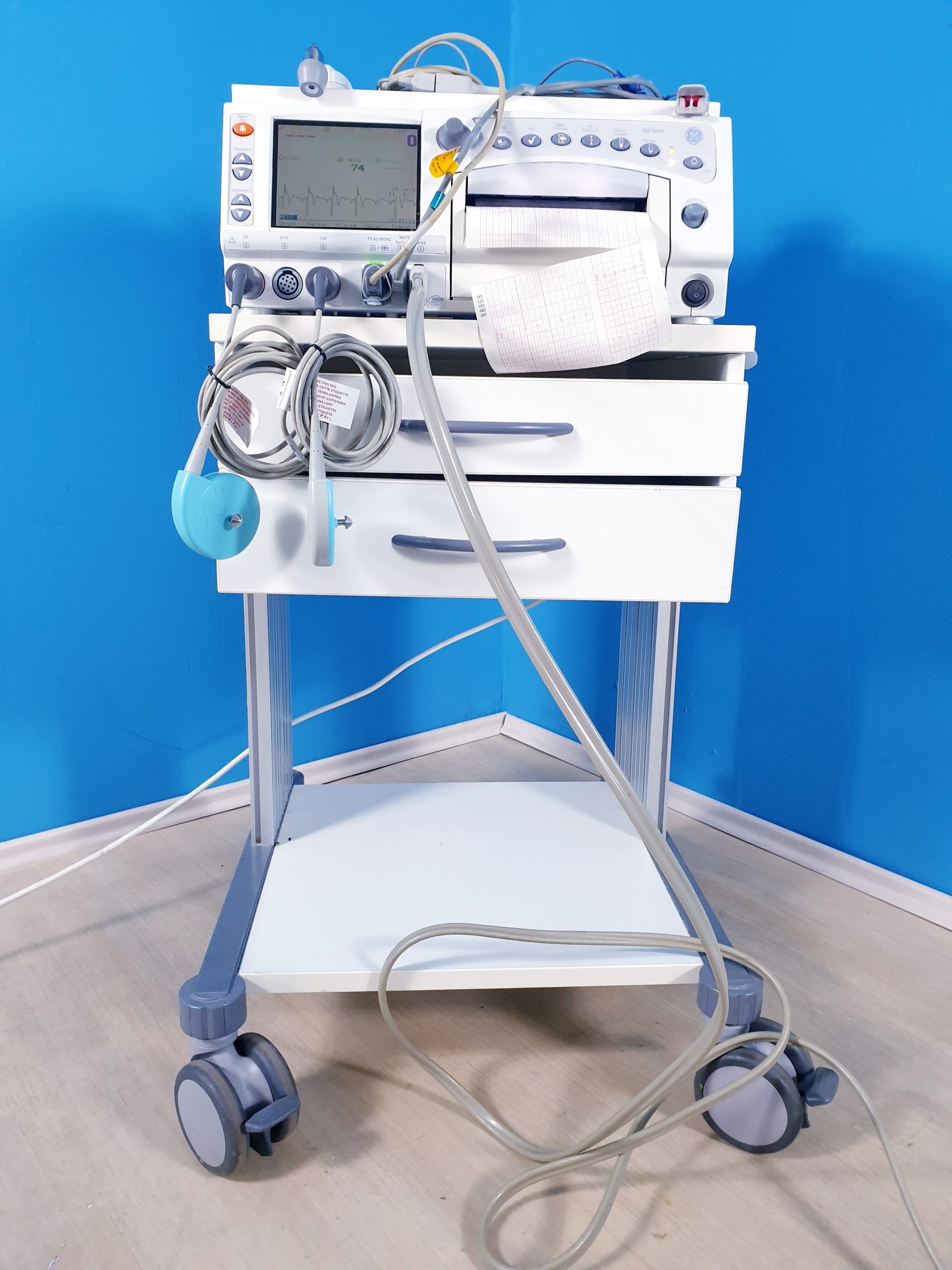 GE Corometrics 250 Series Fetal // Mutter Monitor mit Zubehör