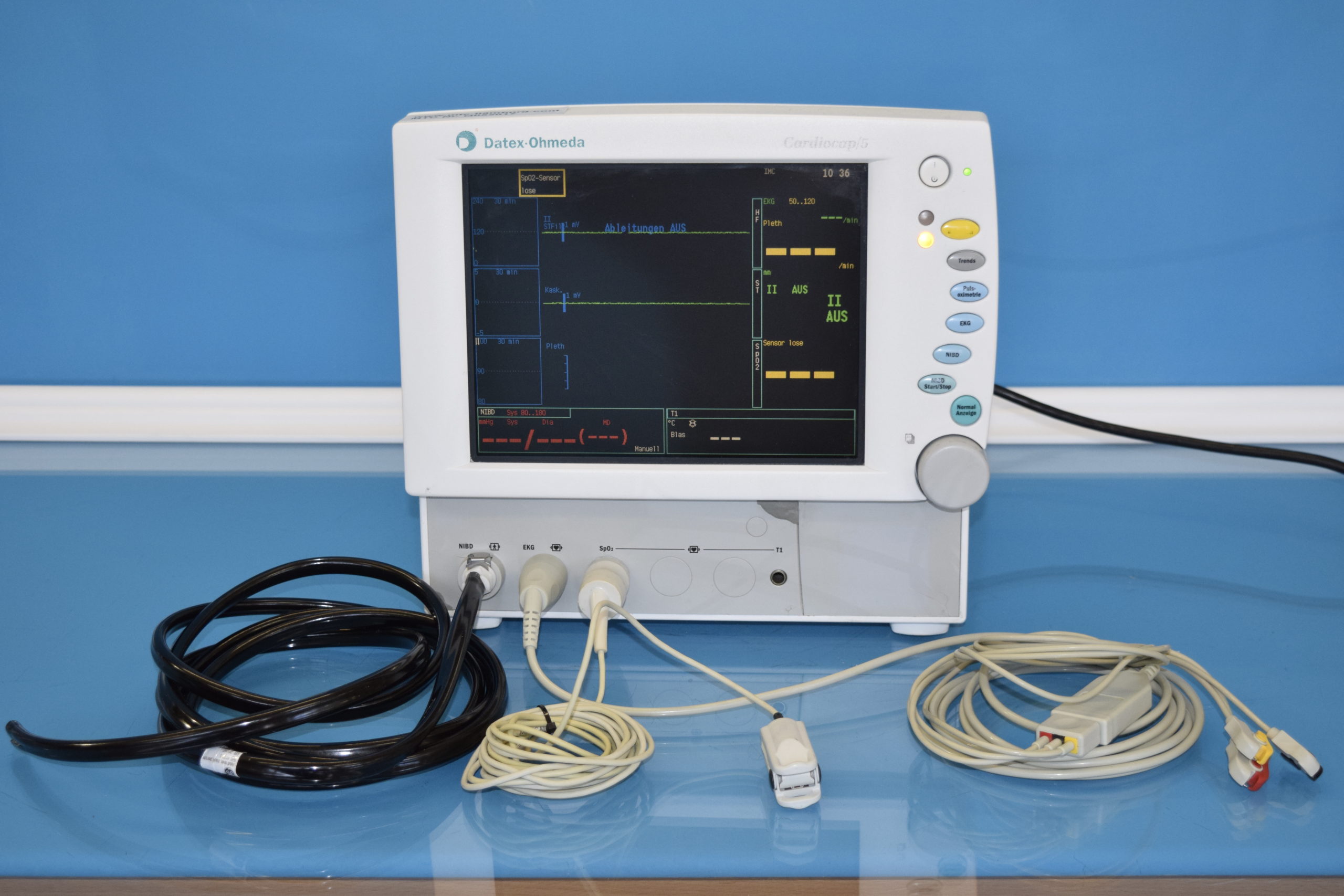 Datex-Ohmeda Cardiocap 5 CARDIOCAP5 Überwachungsmonitor mit Zubehör – defekt