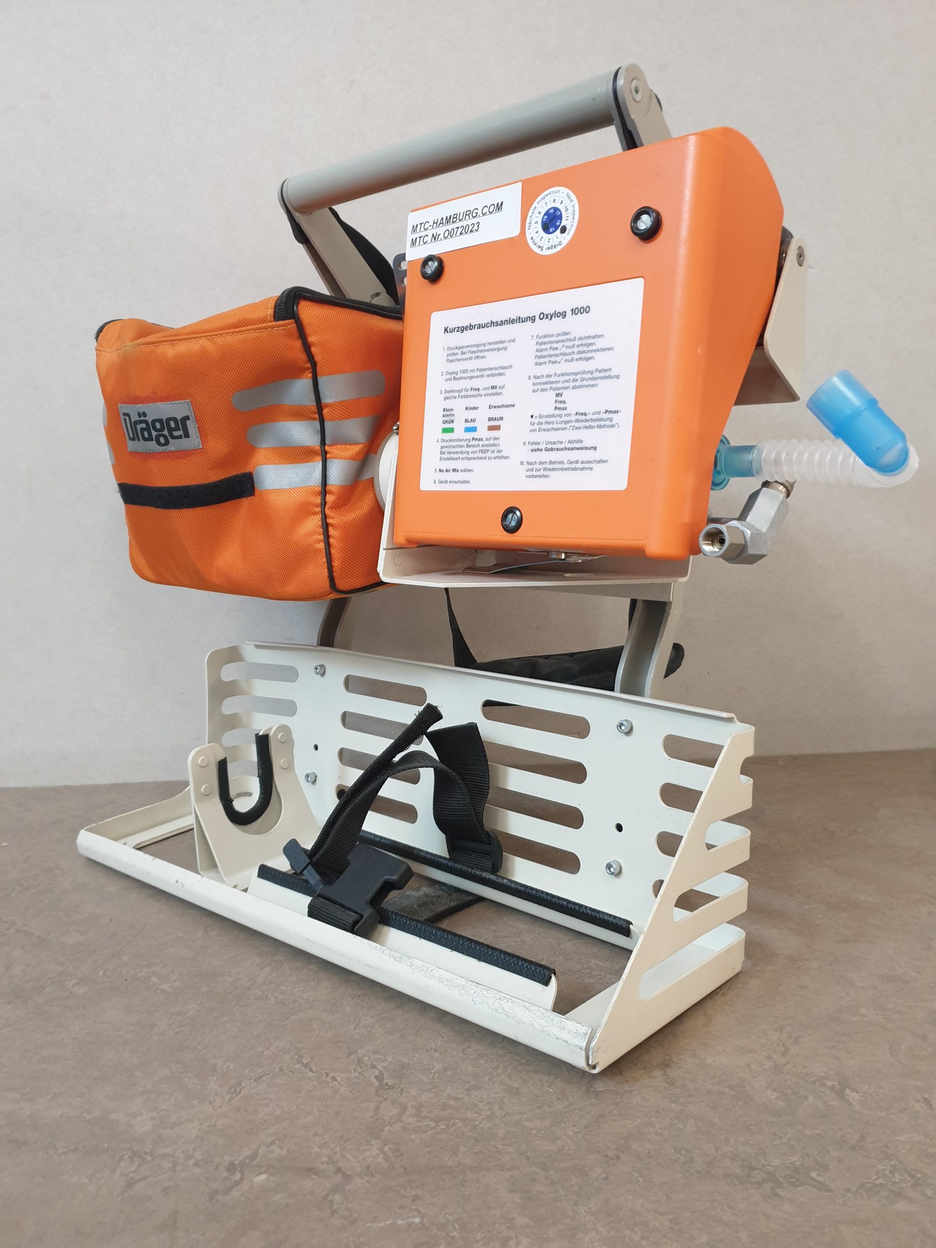 Dräger / Draeger Oxylog 1000 Beatmungsgerät / Emergency Ventilator KFZ-Halterung und Trageplatte