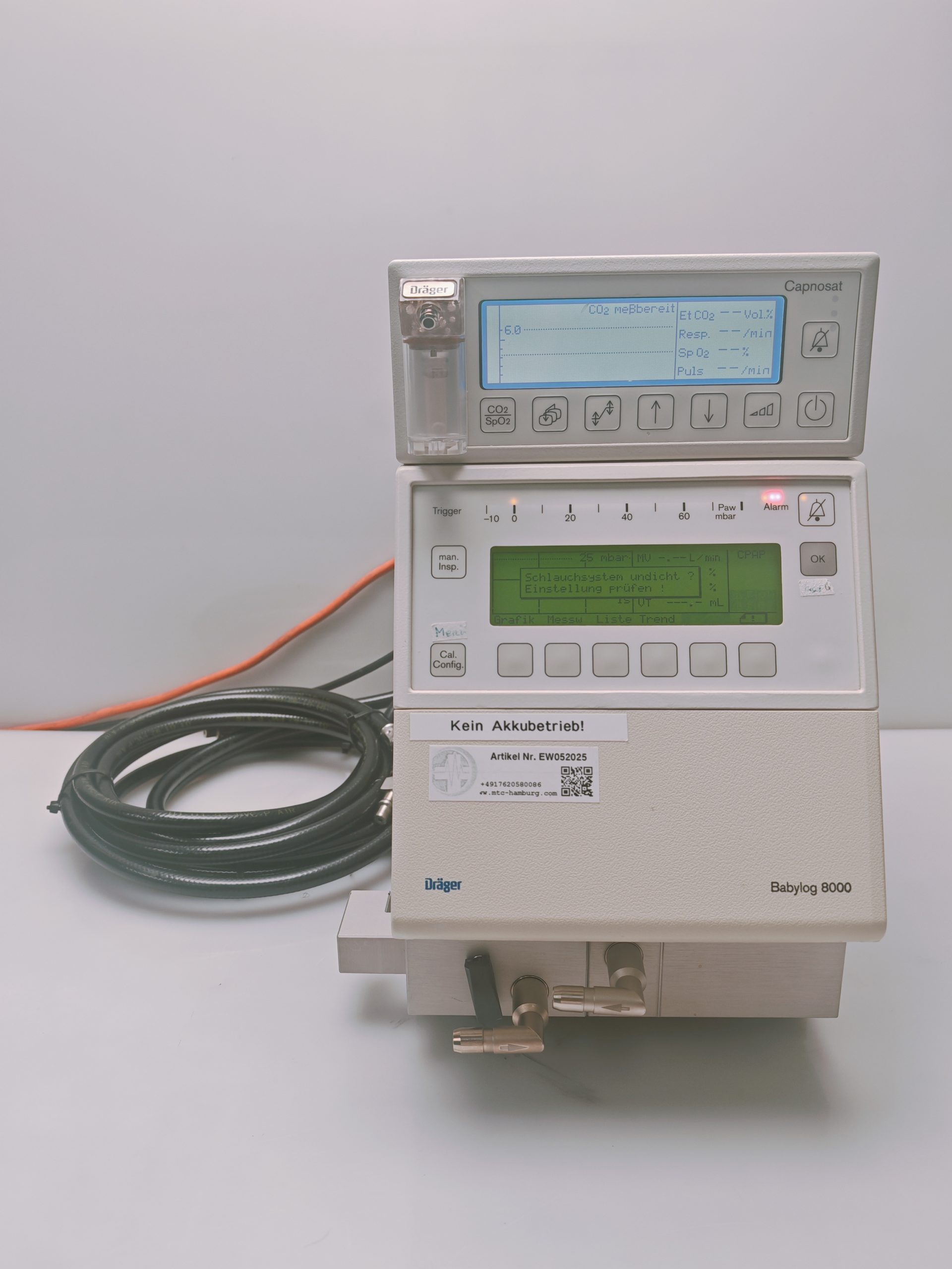 Dräger Drager Babylog 8000 + Capnostat – Beatmungsgerät
