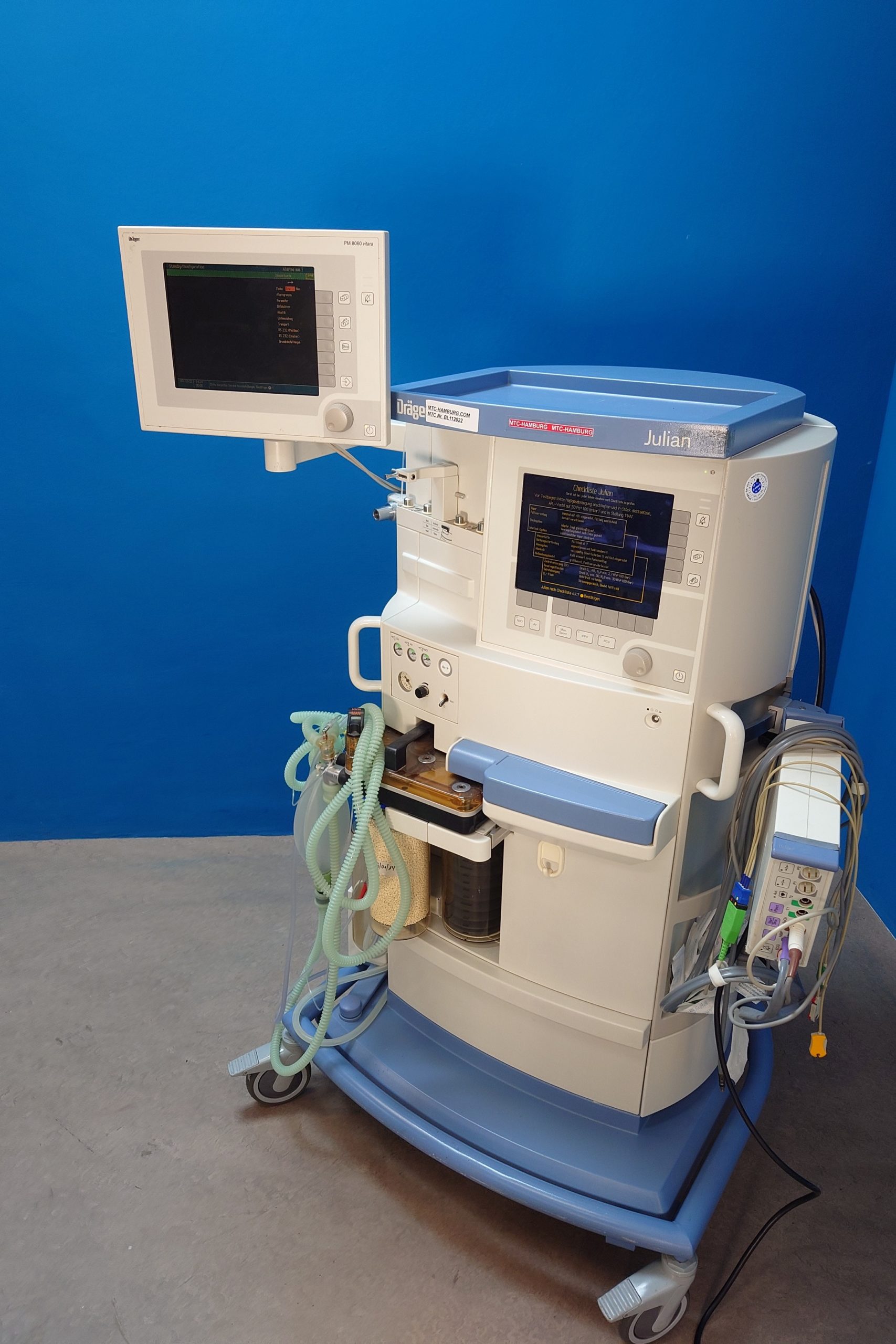 Dräger – Draeger Julian mit Pb8800 und PM8060 Vitara Überwachungsmonitor – Narkosegerät