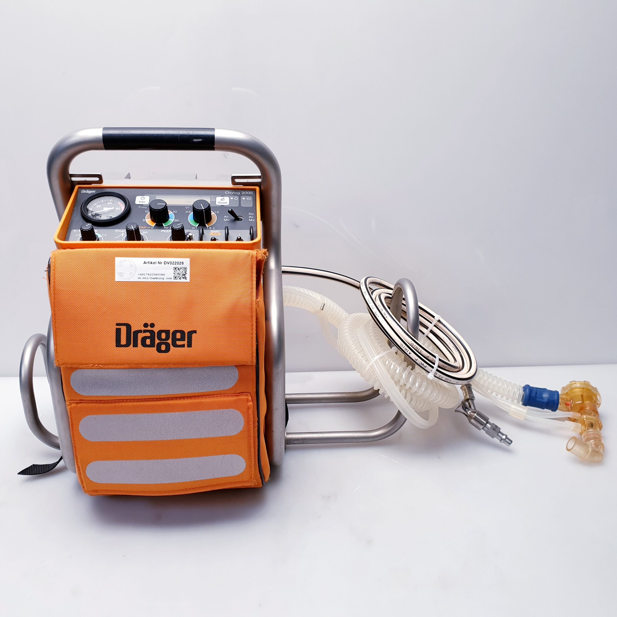 Dräger Oxylog 2000 Beatmungsgerät + Netzteil FW7401M,12