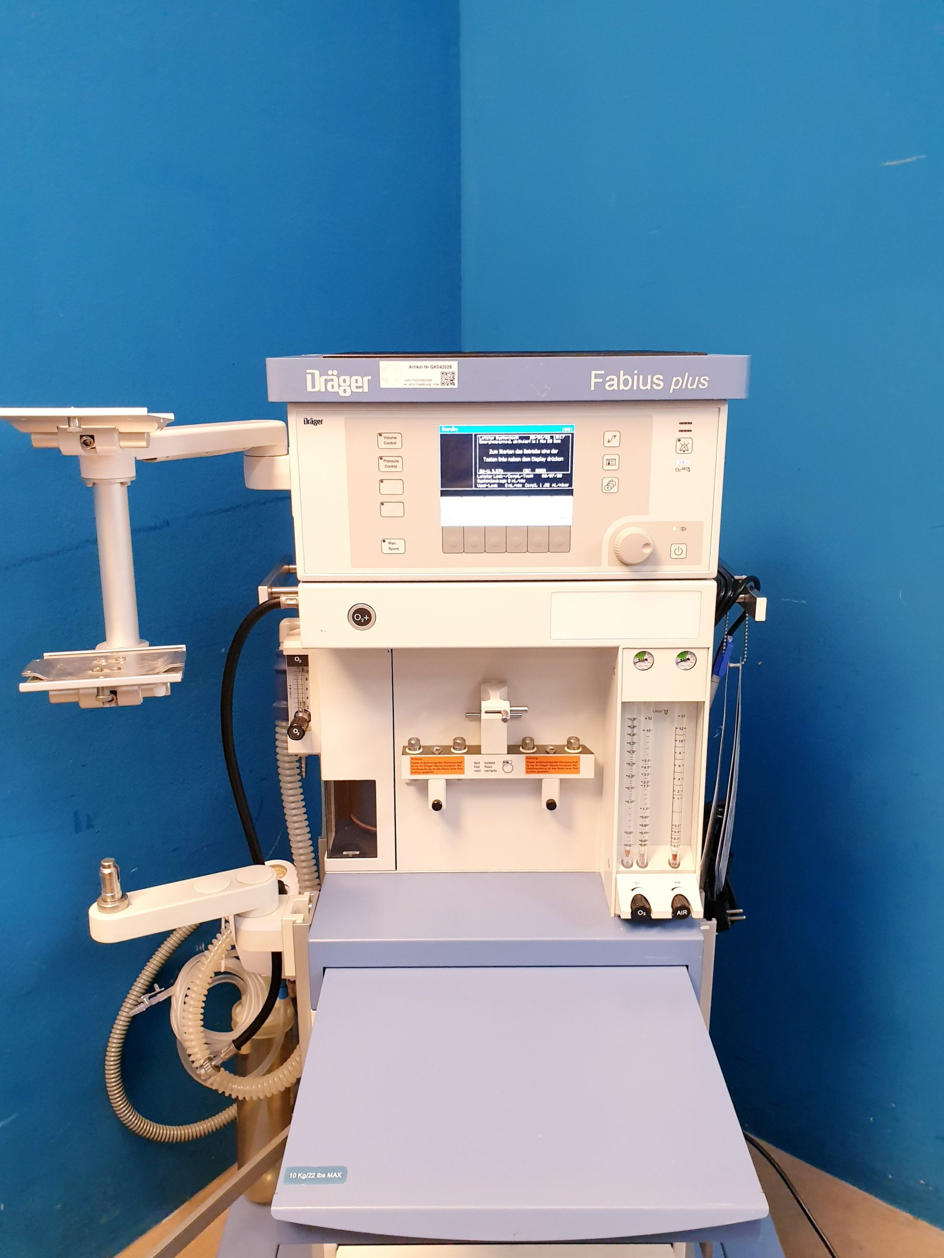 Draeger Dräger Fabius Plus Narkose Beatmungsgerät SW-V 3.37