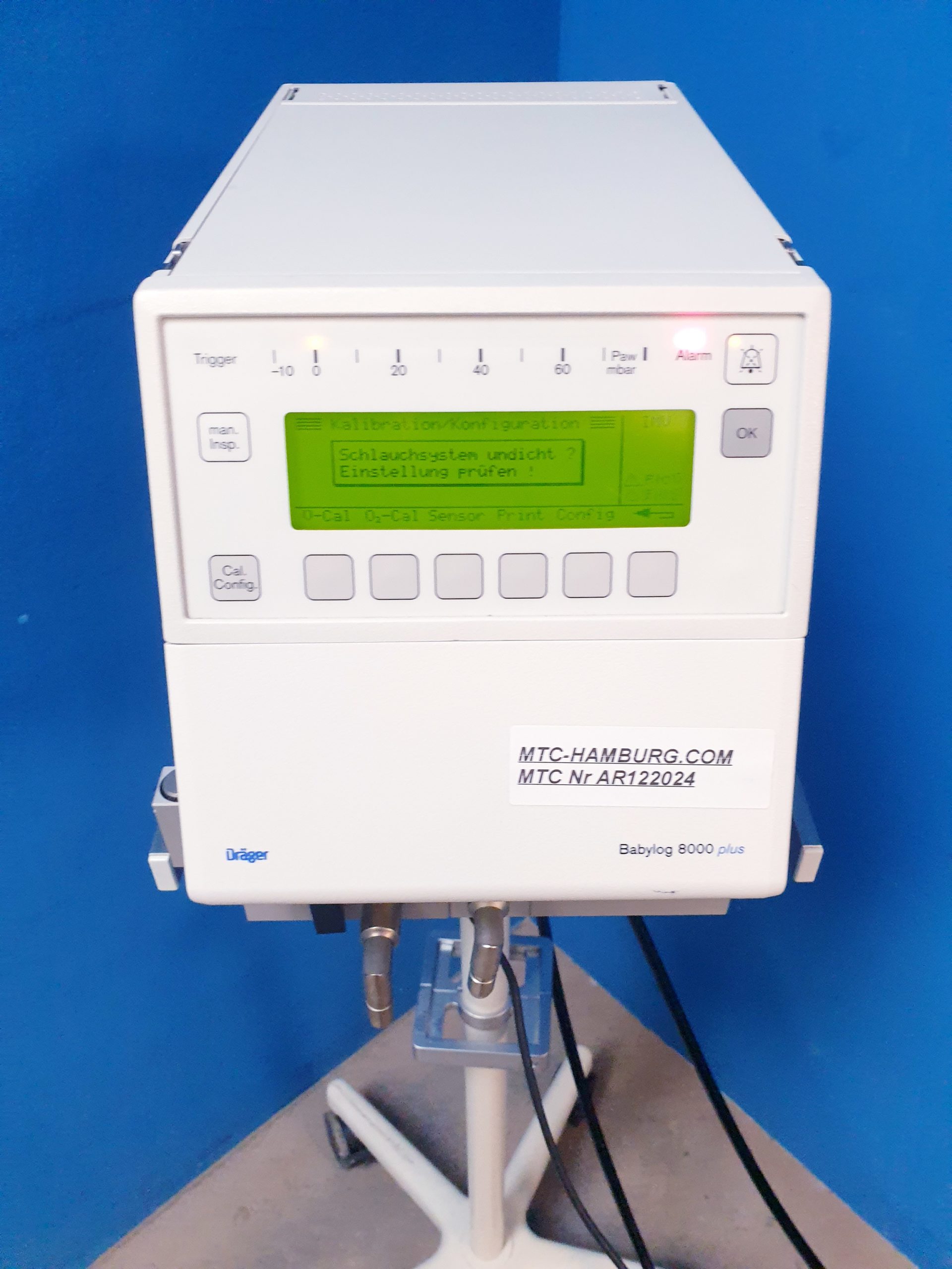 Draeger-Dräger Beatmungsgerät Dräger Babylog 8000 plus+fahrbarem Stativ