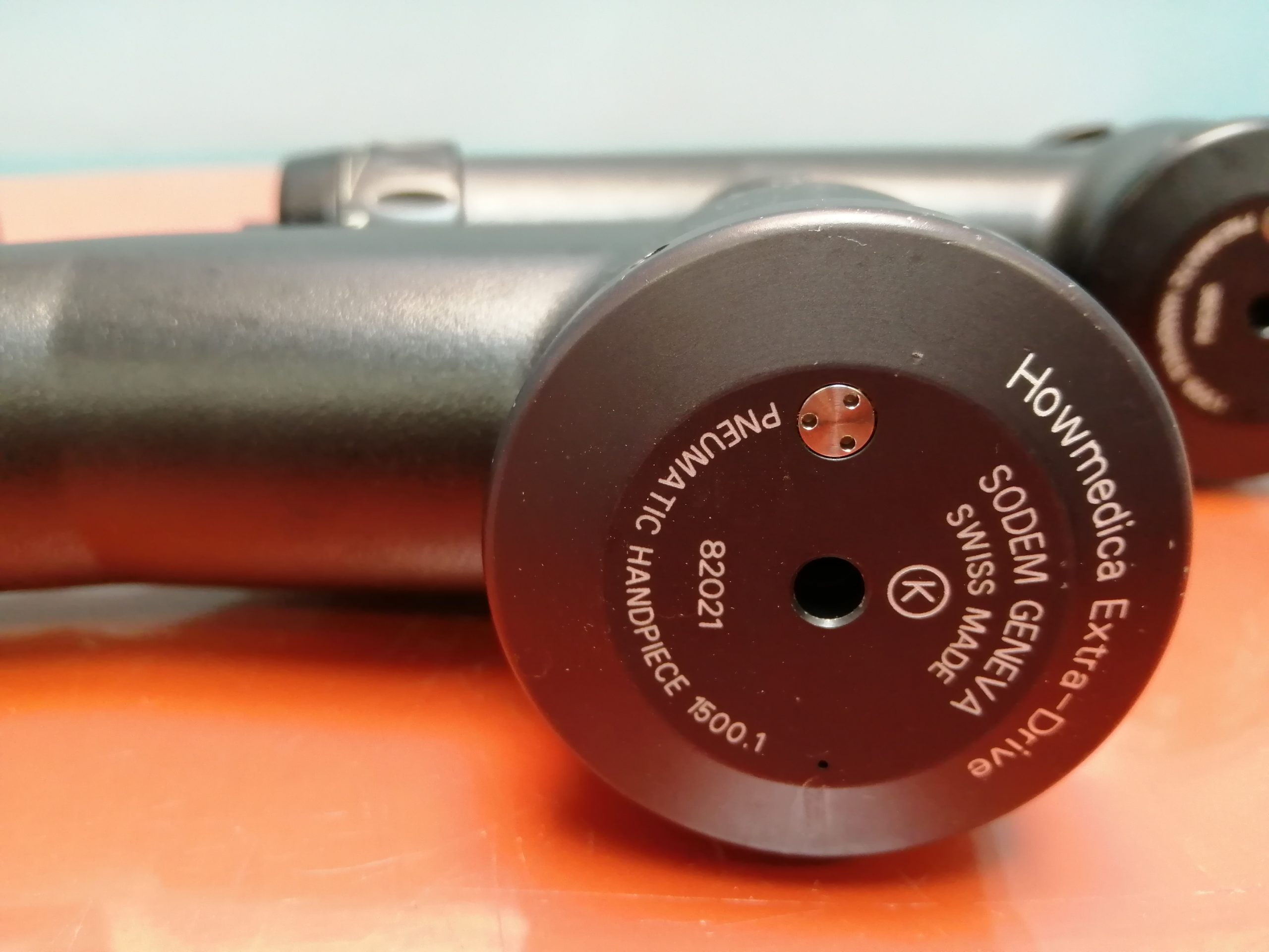 2 x SODEM Geneva Howmedica Extra-Drive pneumatic handpiece 82021 + Pneumatik Schlauch thumbnail 2