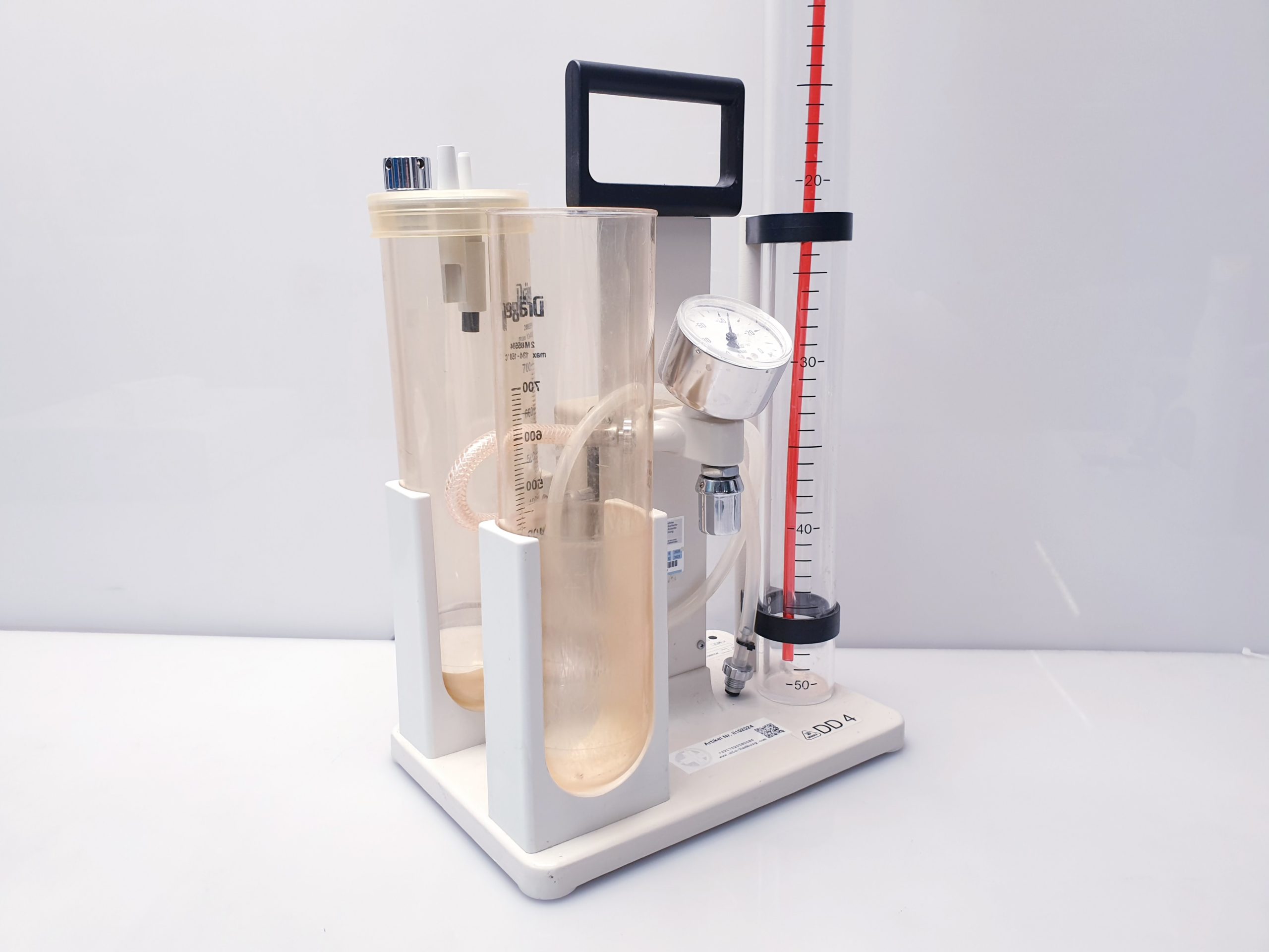 Dräger Behälter Bronchussauger mit Deckel und Manometer – Tragbar