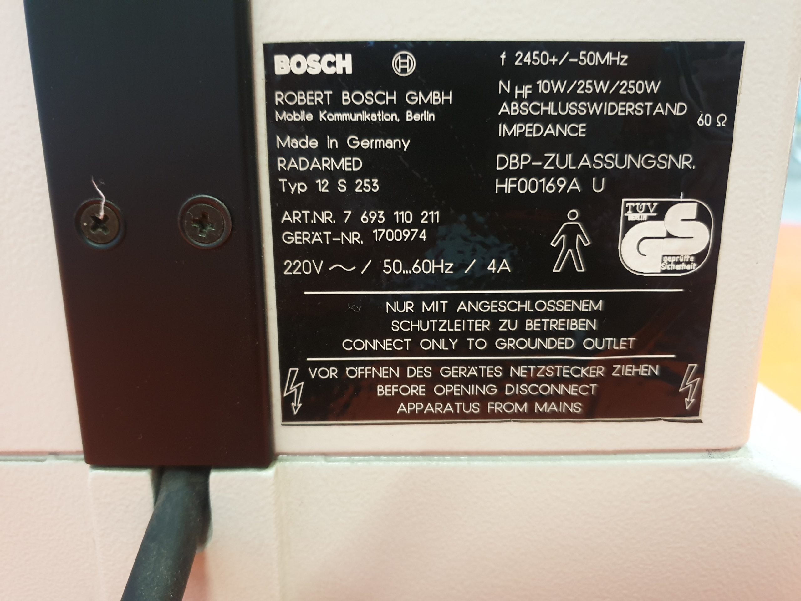 BOSCH Radarmed 2S 253 Wärmetherapie Mikrowellentherapie