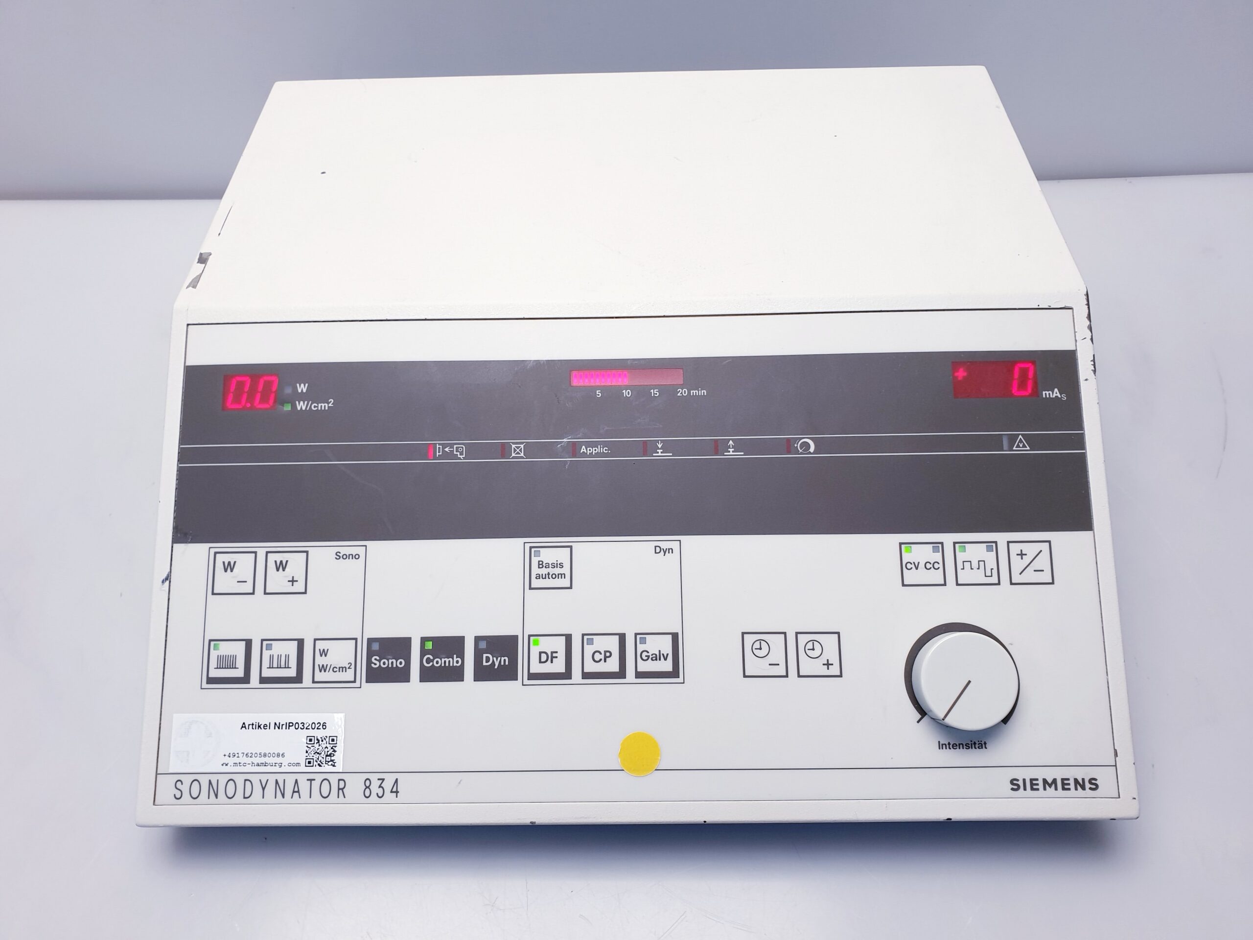 Siemens SONODYNATOR 834 + NEOSERV 824 Therapiegerät