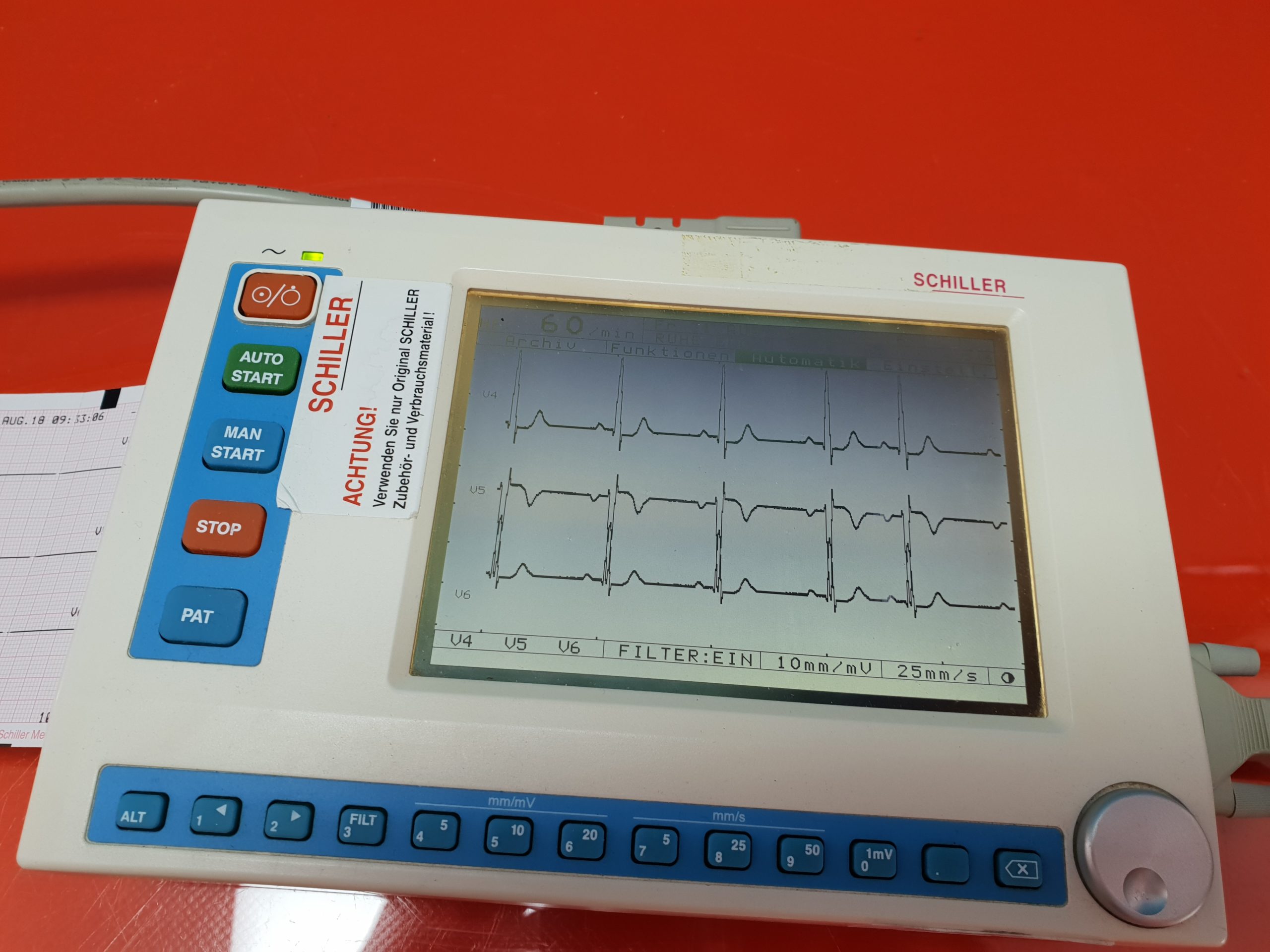 Schiller Cardiovit AT-4 EKG Gerät mit Patientenkabel