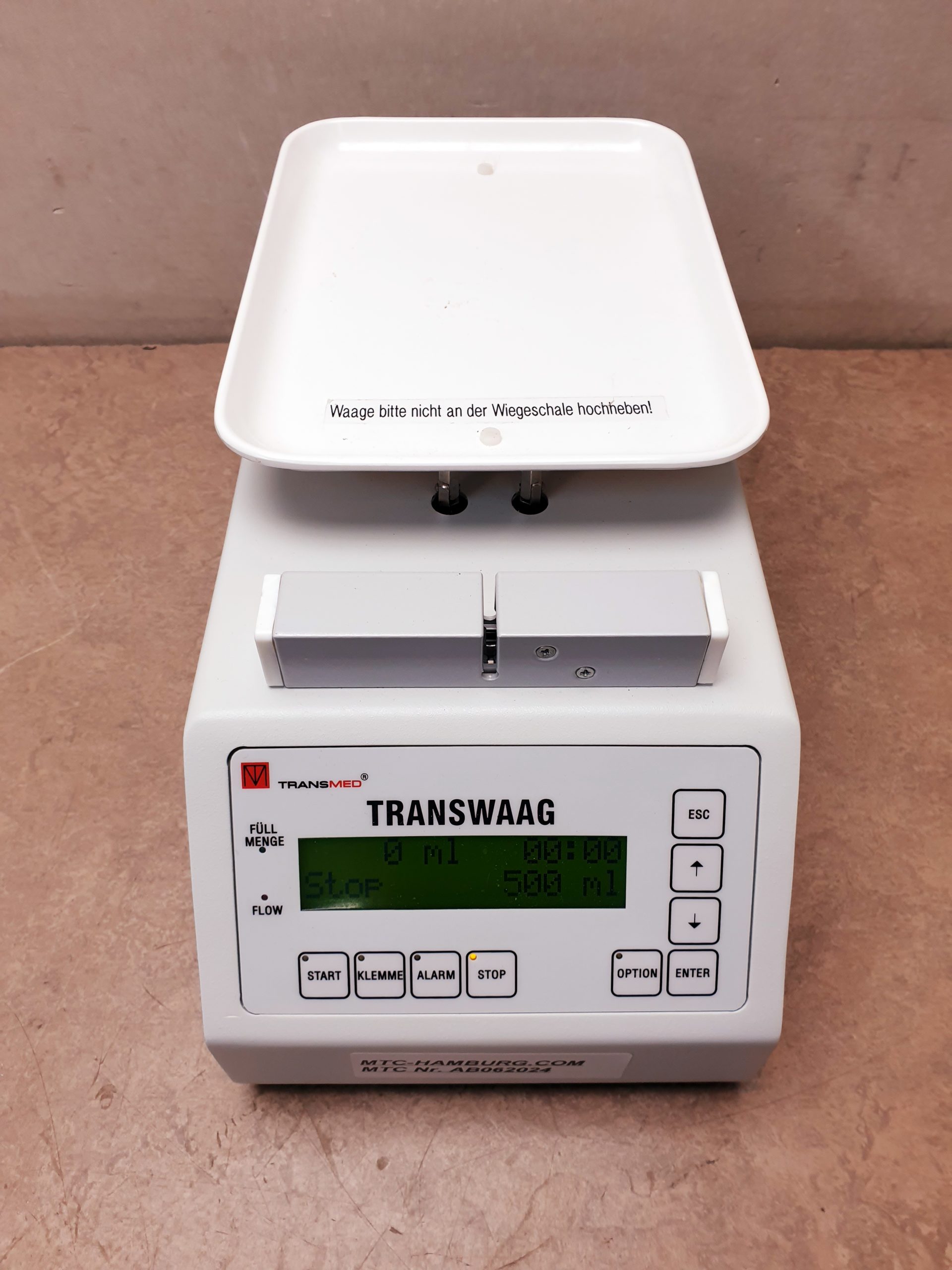 Sarstedt Transmed TRANSWAAG Waage für Transfusionen