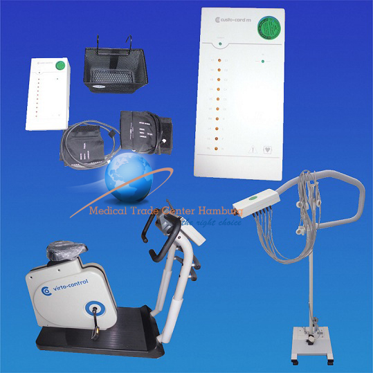 Ergonometrie Messplatz. Ergometer, Custo Card m, Cardio Vac Sauganlage + Software