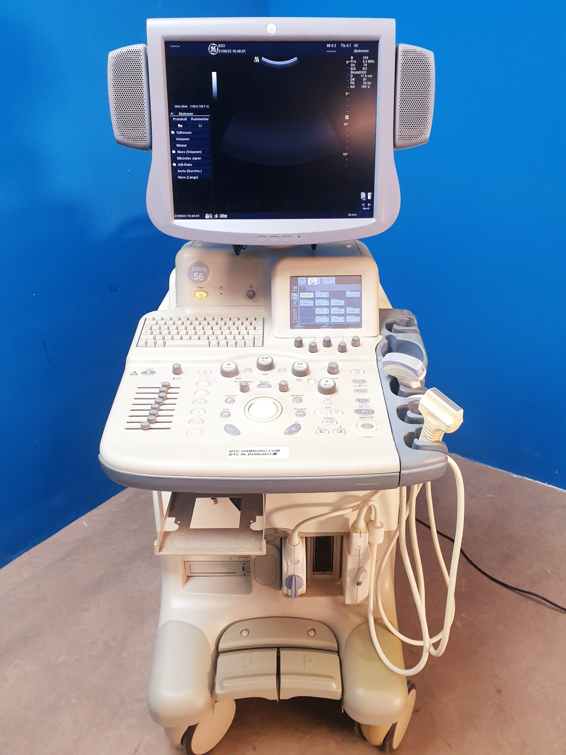 GE LOGIQ S6 S 6 mit Konvex 4C + 7L Linear Sonde Doppler – Farbdoppler
