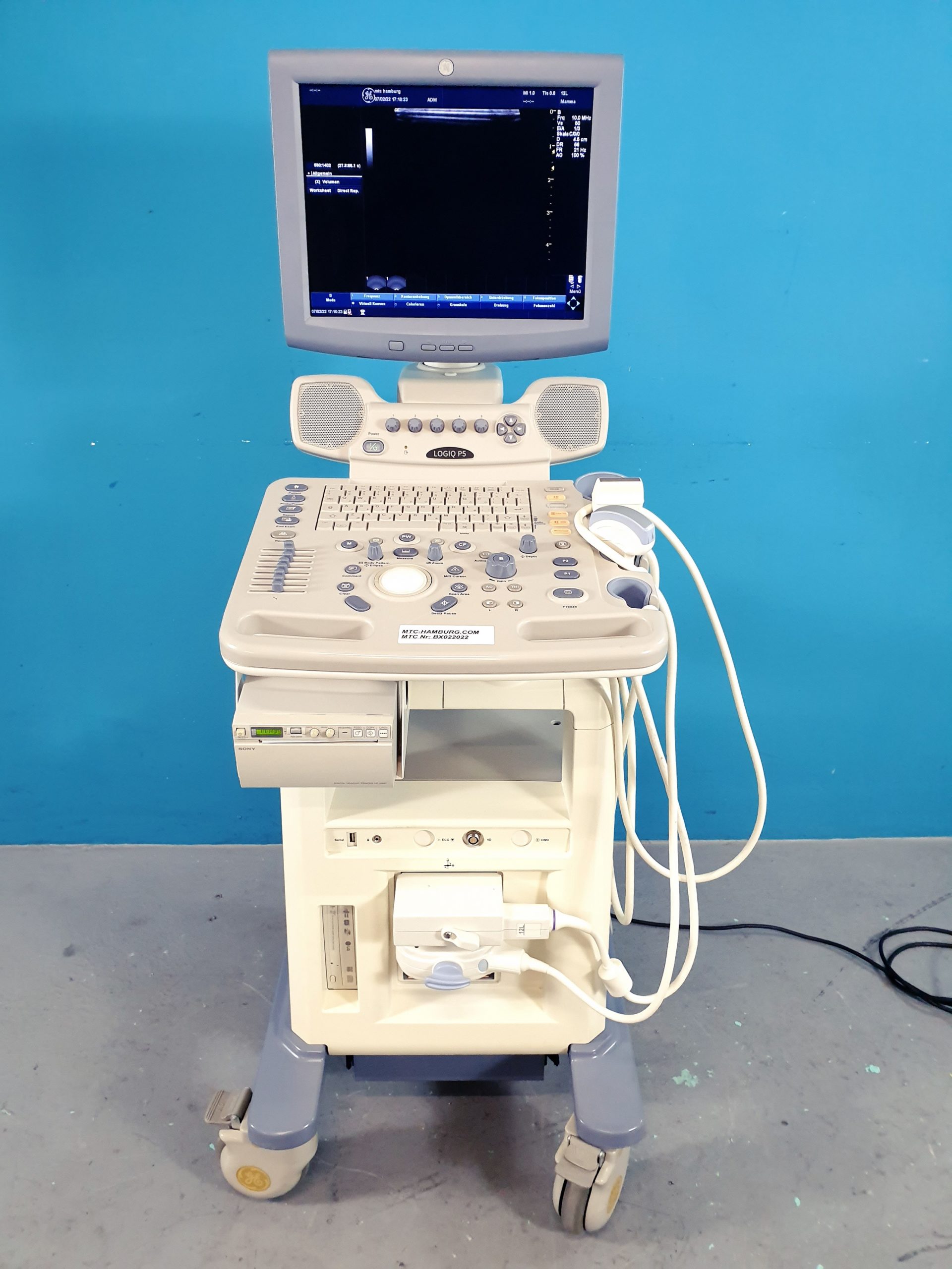 GE Logiq P5 Farbdoppler mit 4C Konvex und 12L Linear