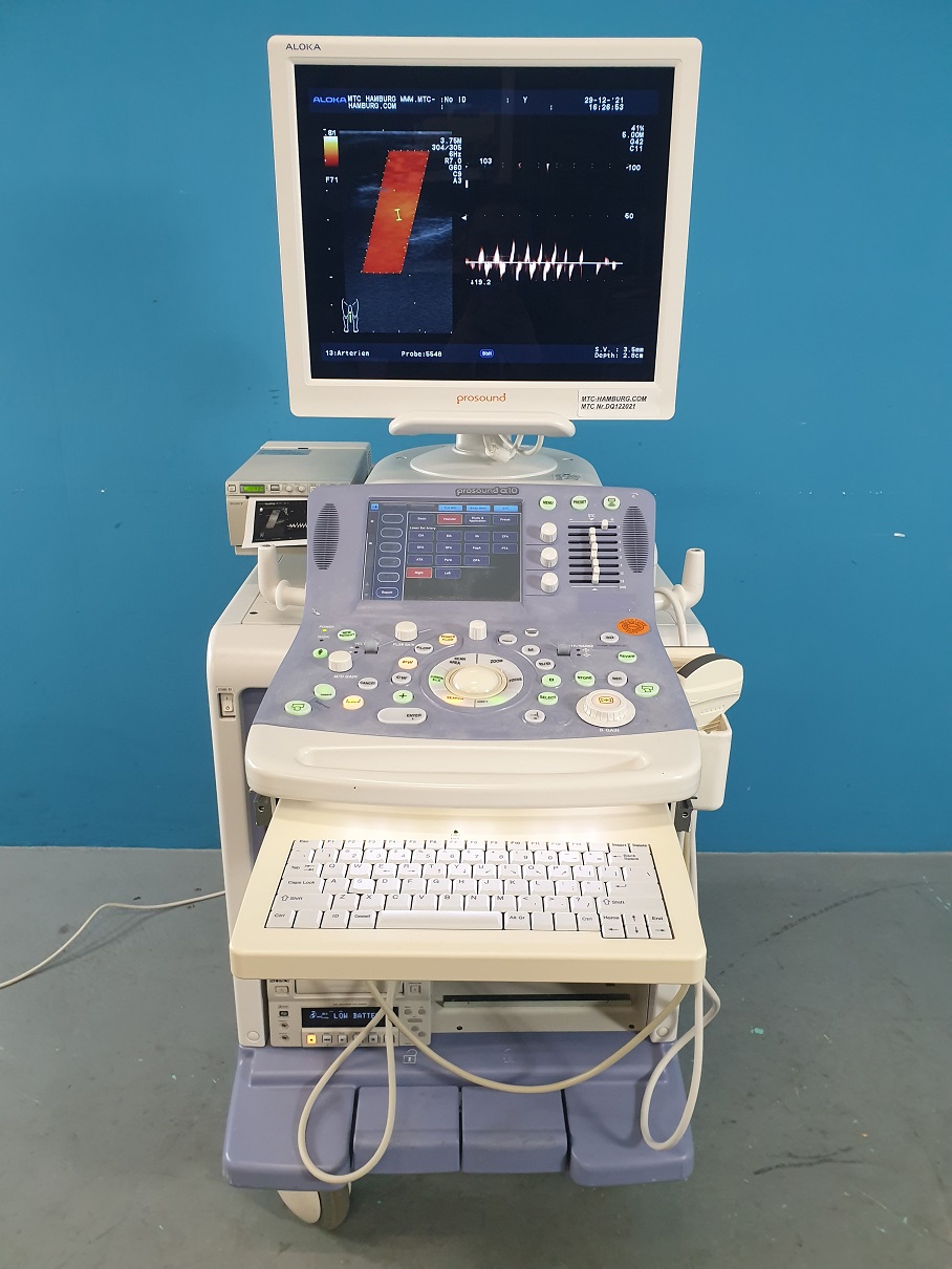 Aloka Prosound Alfa 10 Farbdoppler mit Konvex, Linear und Printer , UST-5548 // UST-9130