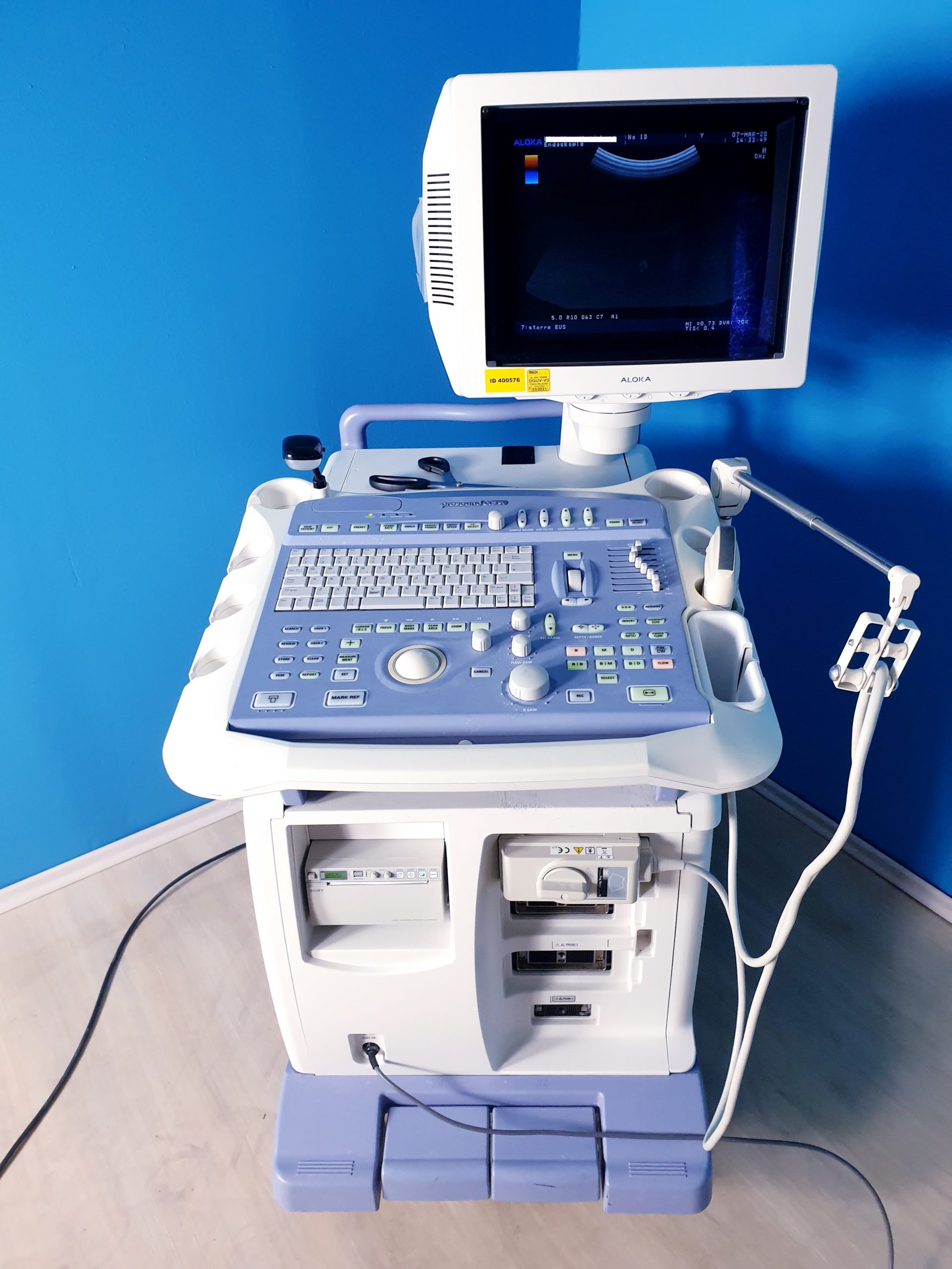 Aloka Prosound Alpha 5 SV Ultraschallgerät mit Konvex, Printer