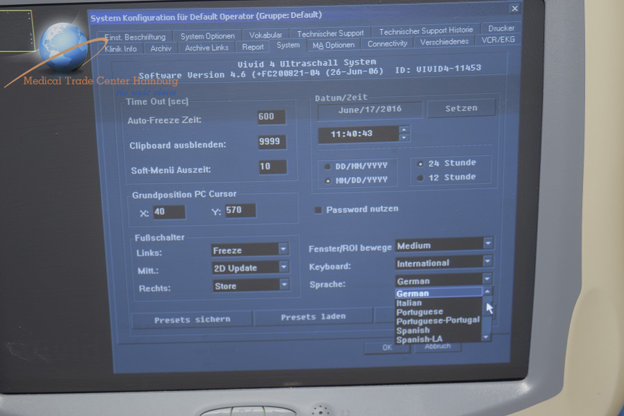 GE VIVID 4 Ultraschallgerät , Inkl 02 Probe, Printer