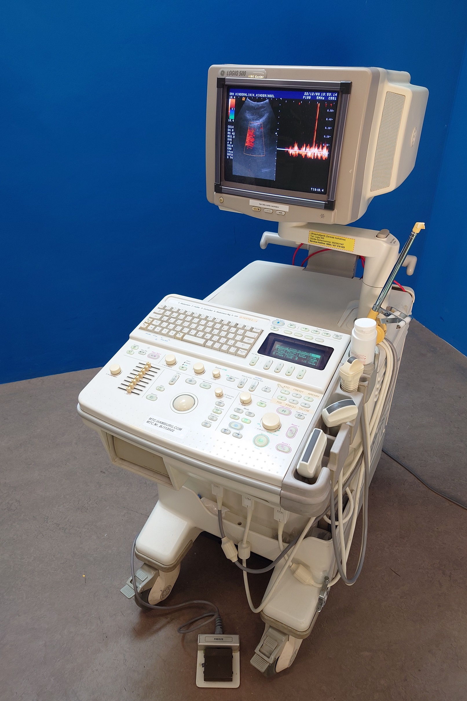 GE Logiq 500 Farbdoppler + Konvex, Linear und Mikrokonvex – C551 + L764 + C721