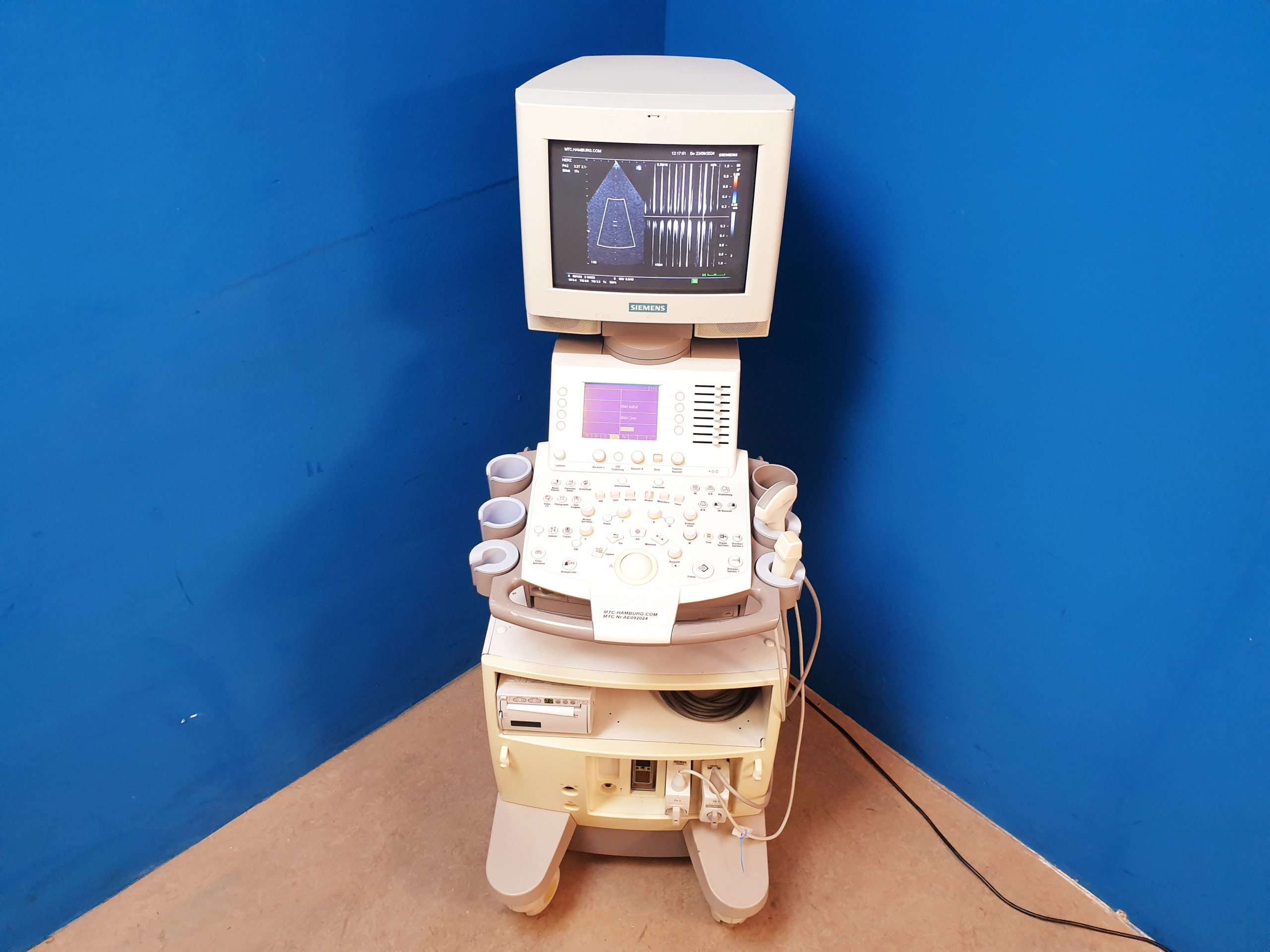Siemens G50 + P4-2 Echossonde + C6-2 Konvex Sonde + Printer P91 Farbdoppler