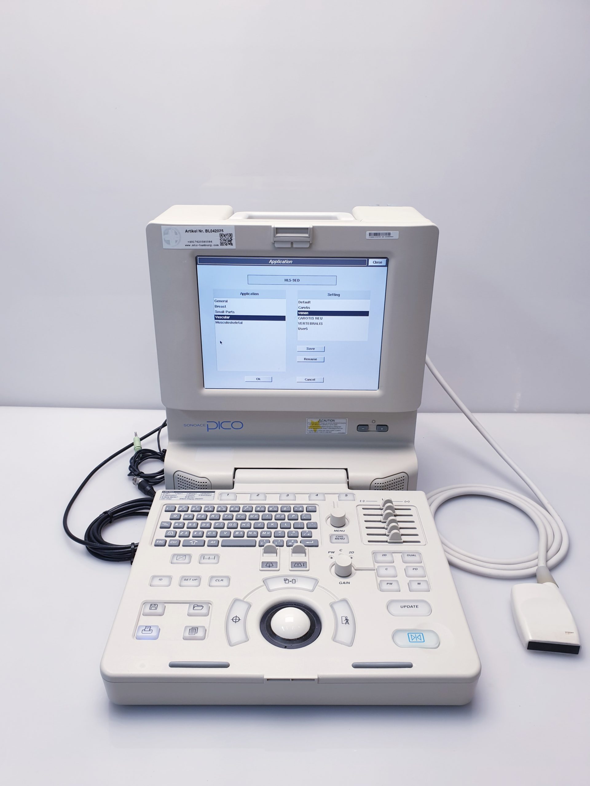 Medison SonoAce PICO tragbarer Ultraschall + C3-7ED Konvex + HL5-9ED Linear